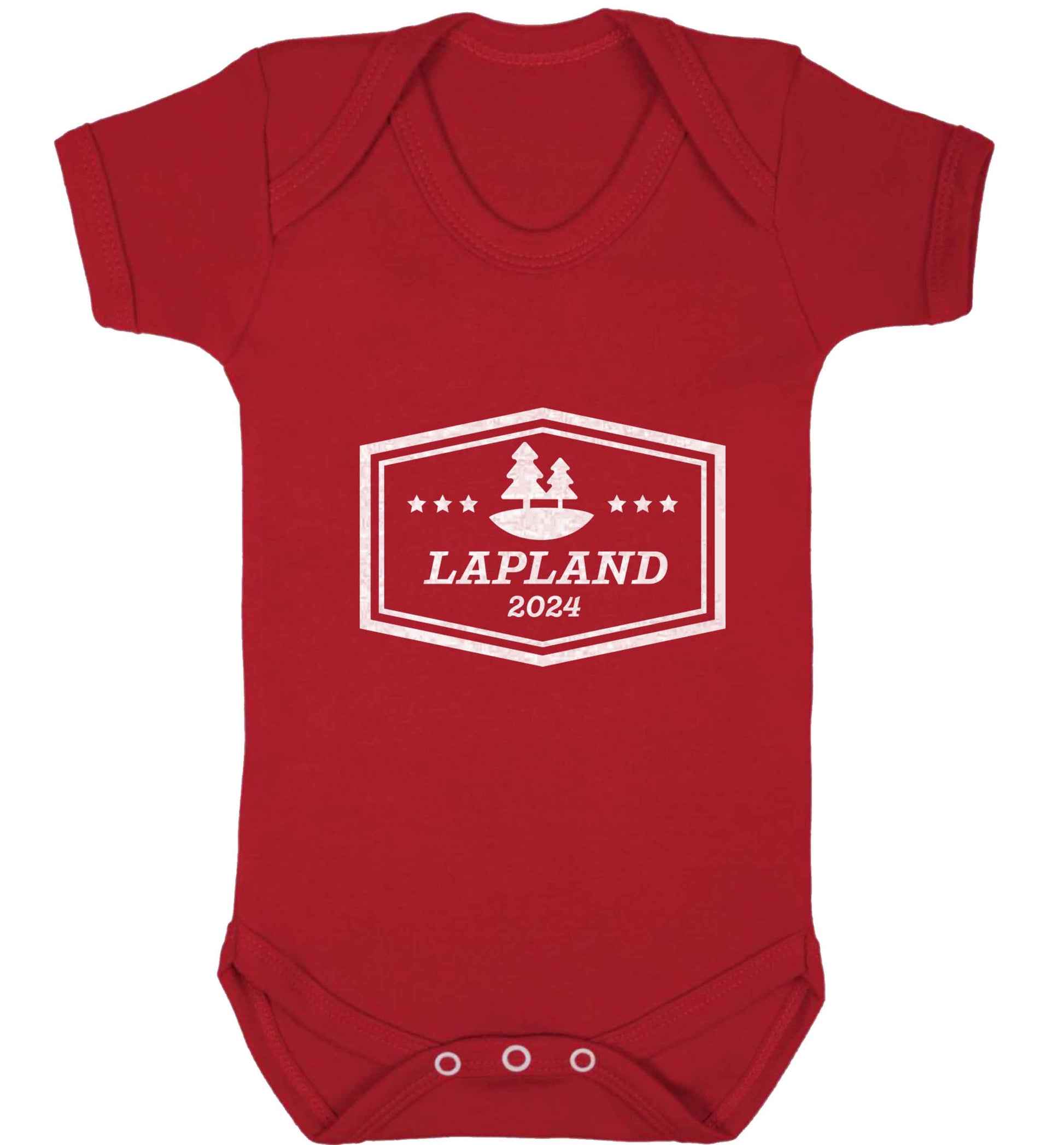 Custom date Lapland baby vest red 18-24 months