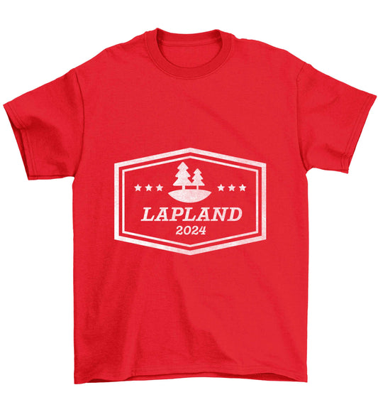 Custom date Lapland Children's red Tshirt 12-13 Years
