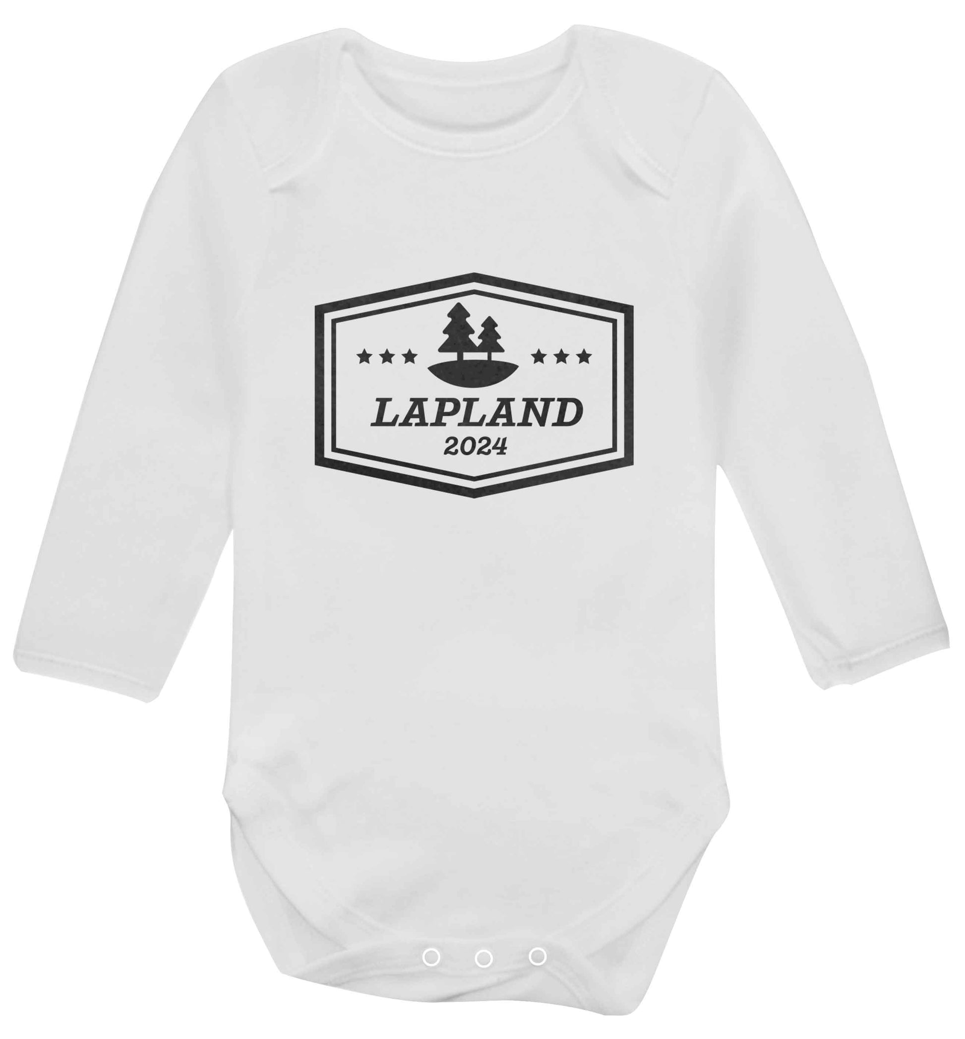Custom date Lapland baby vest long sleeved white 6-12 months