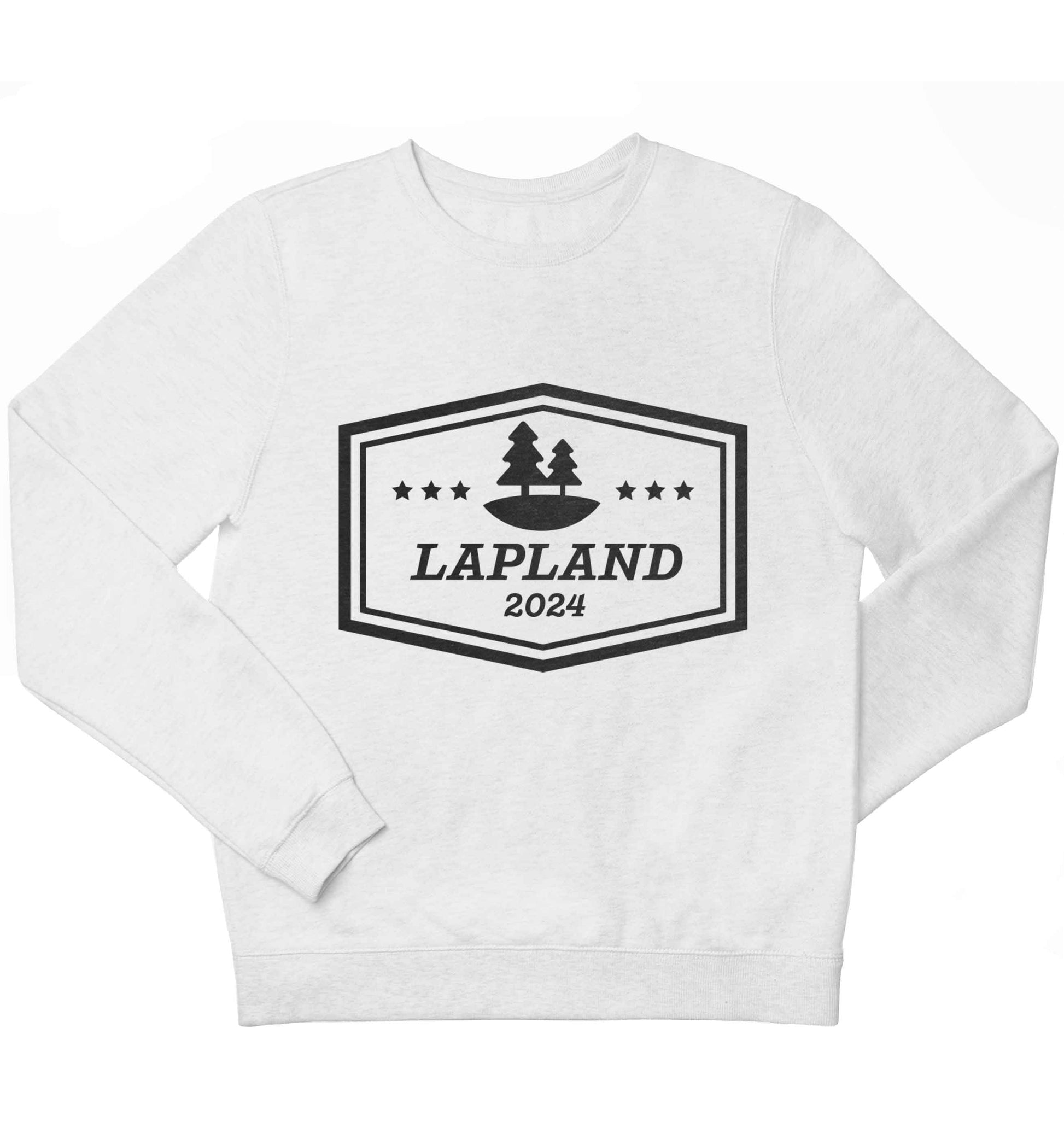 Custom date Lapland children's white sweater 12-13 Years
