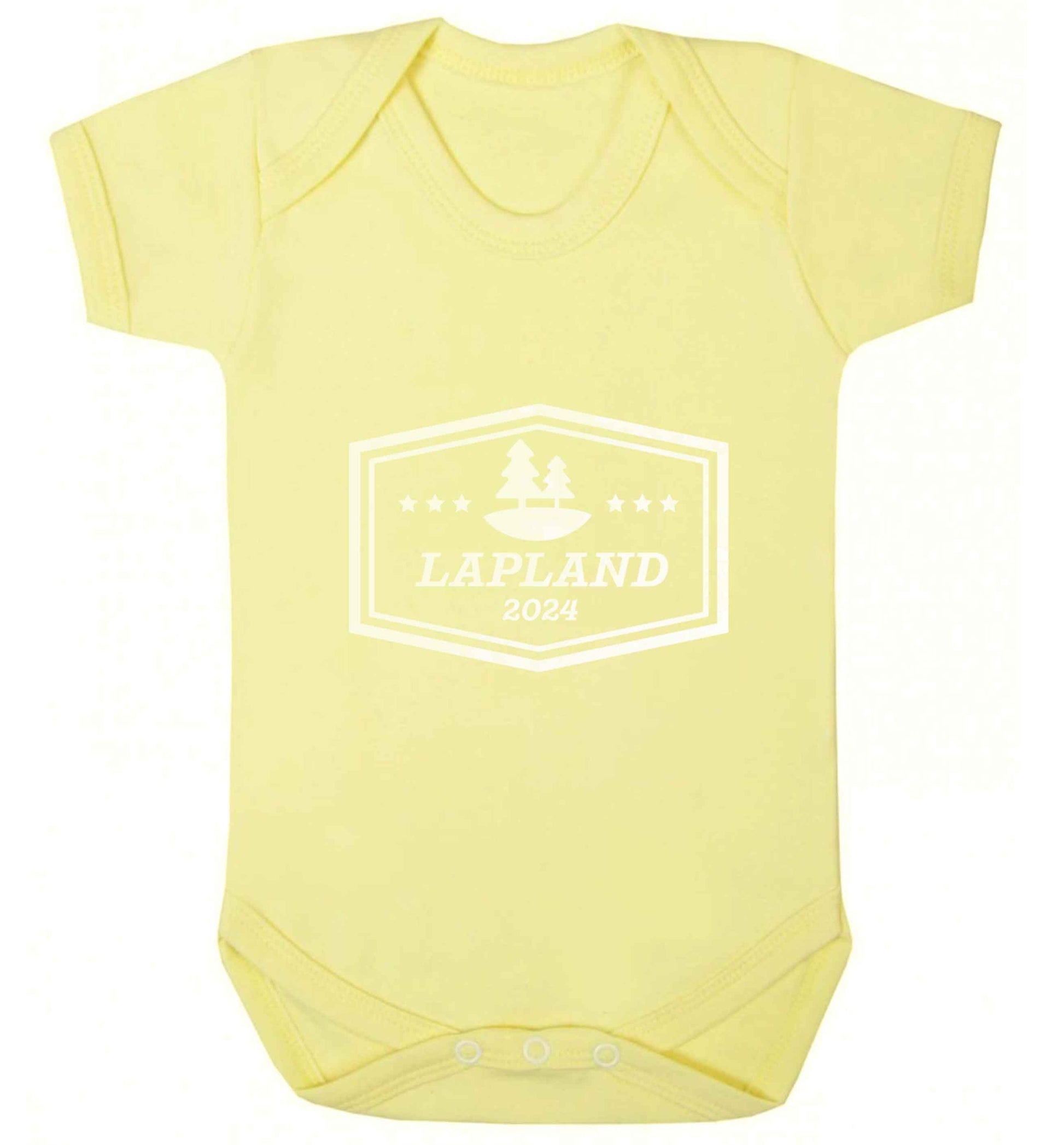 Custom date Lapland baby vest pale yellow 18-24 months