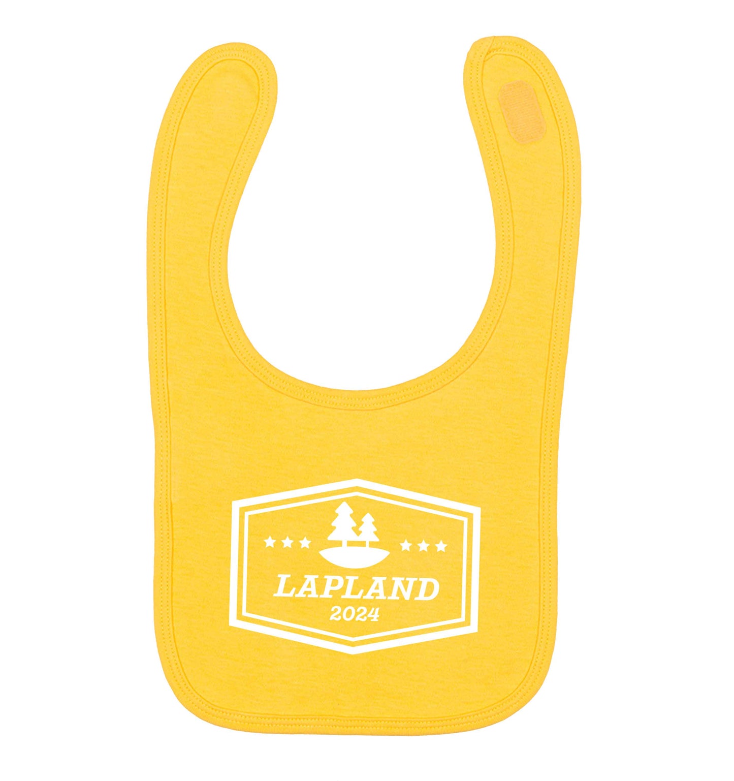 Custom date Lapland yellow baby bib