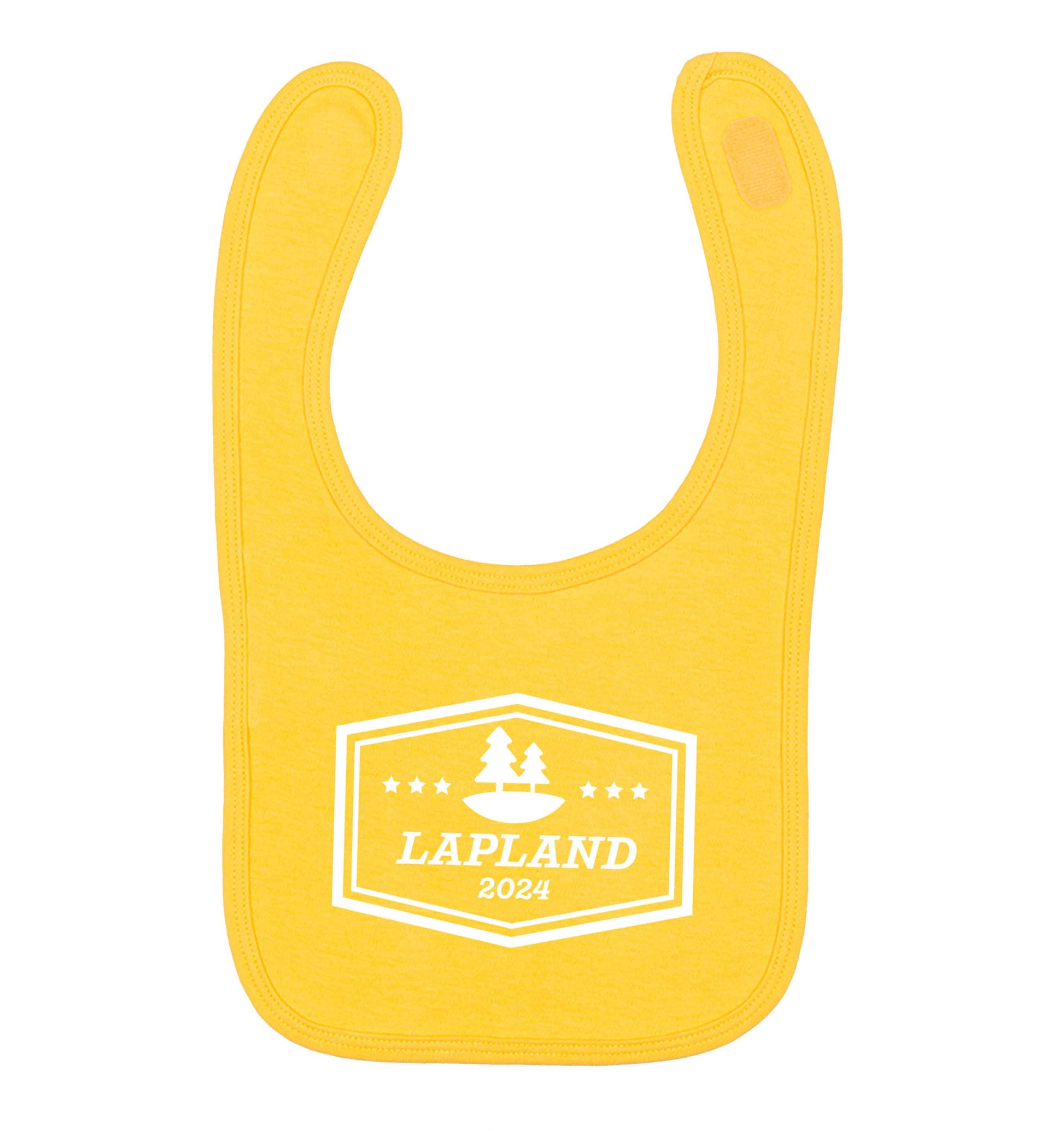 Custom date Lapland yellow baby bib