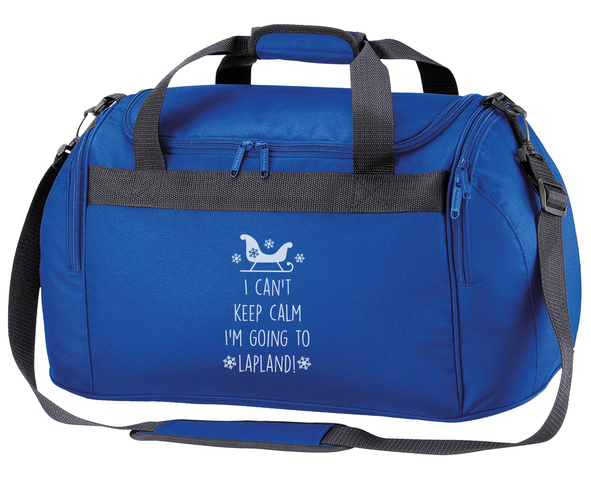 I can't keep calm I'm going to Lapland royal blue holdall / duffel bag