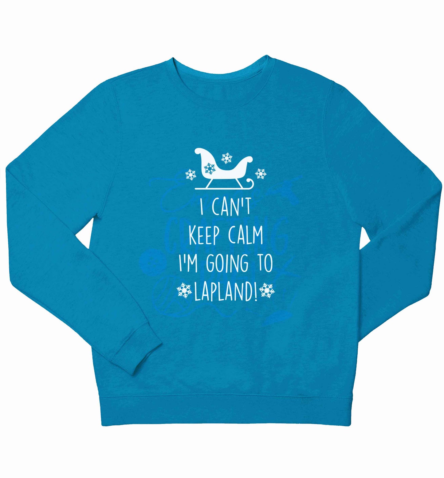 I can't keep calm I'm going to Lapland children's blue sweater 12-13 Years