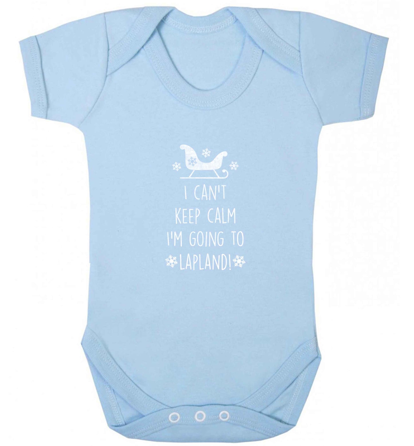 I can't keep calm I'm going to Lapland baby vest pale blue 18-24 months