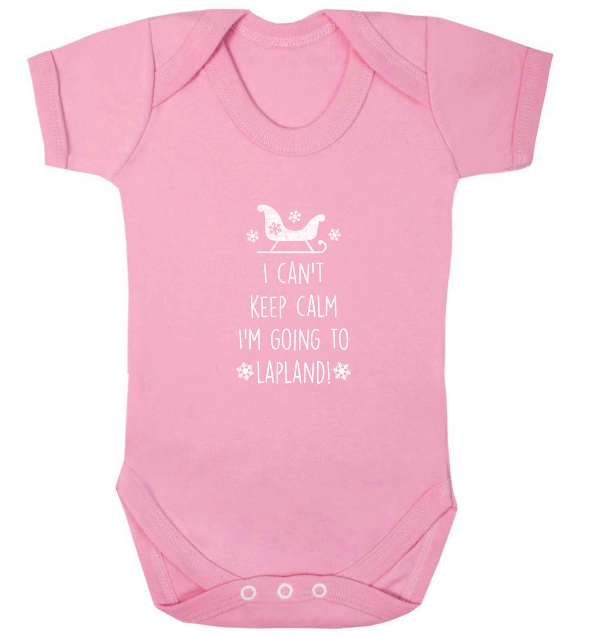 I can't keep calm I'm going to Lapland baby vest pale pink 18-24 months