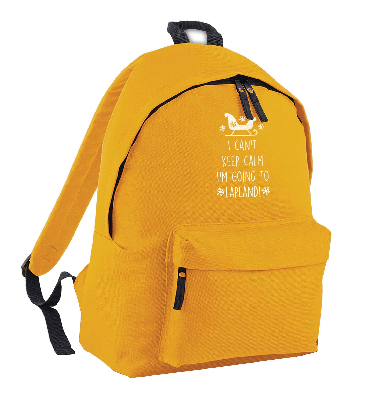 I can't keep calm I'm going to Lapland mustard adults backpack