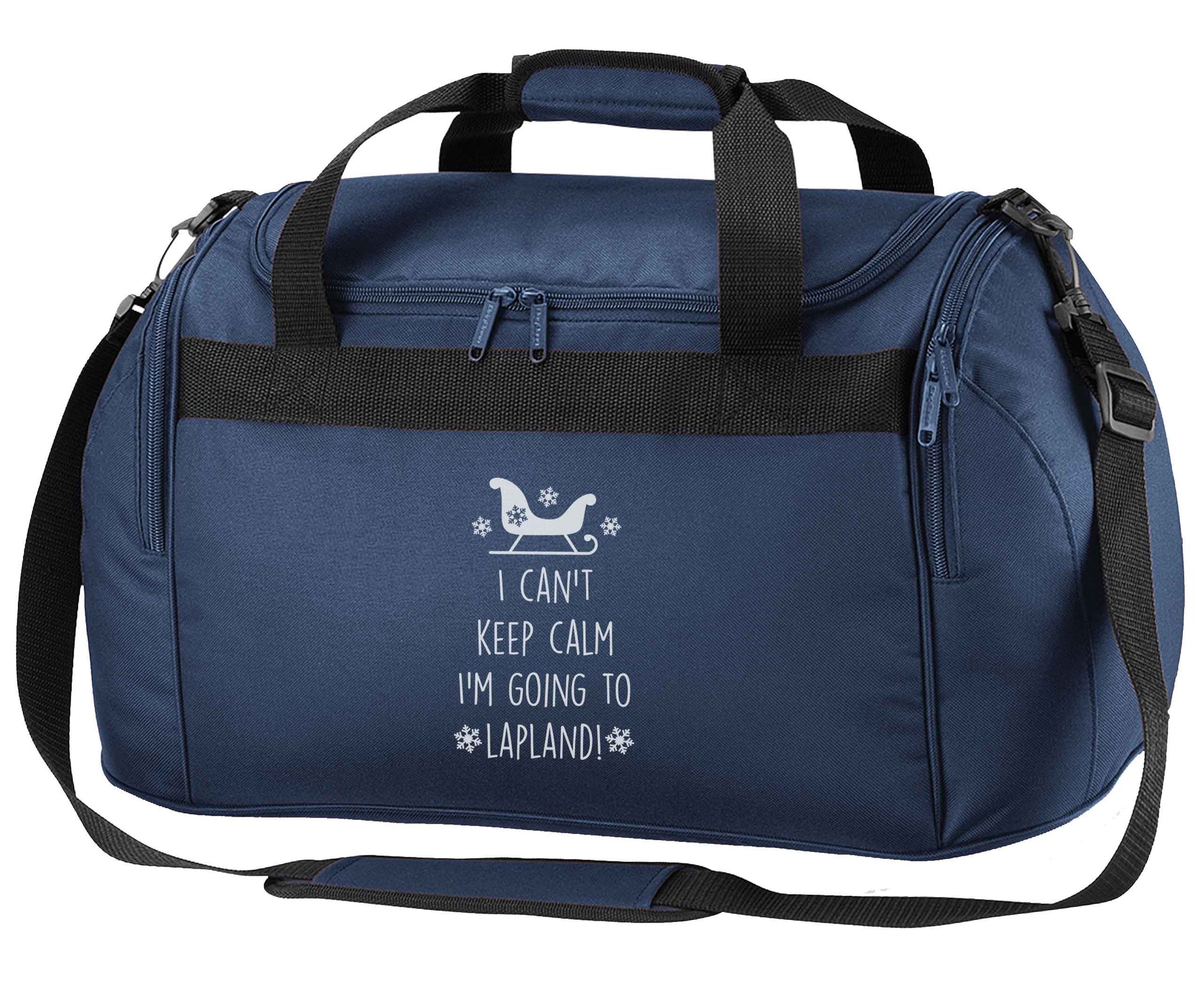 I can't keep calm I'm going to Lapland navy holdall / duffel bag