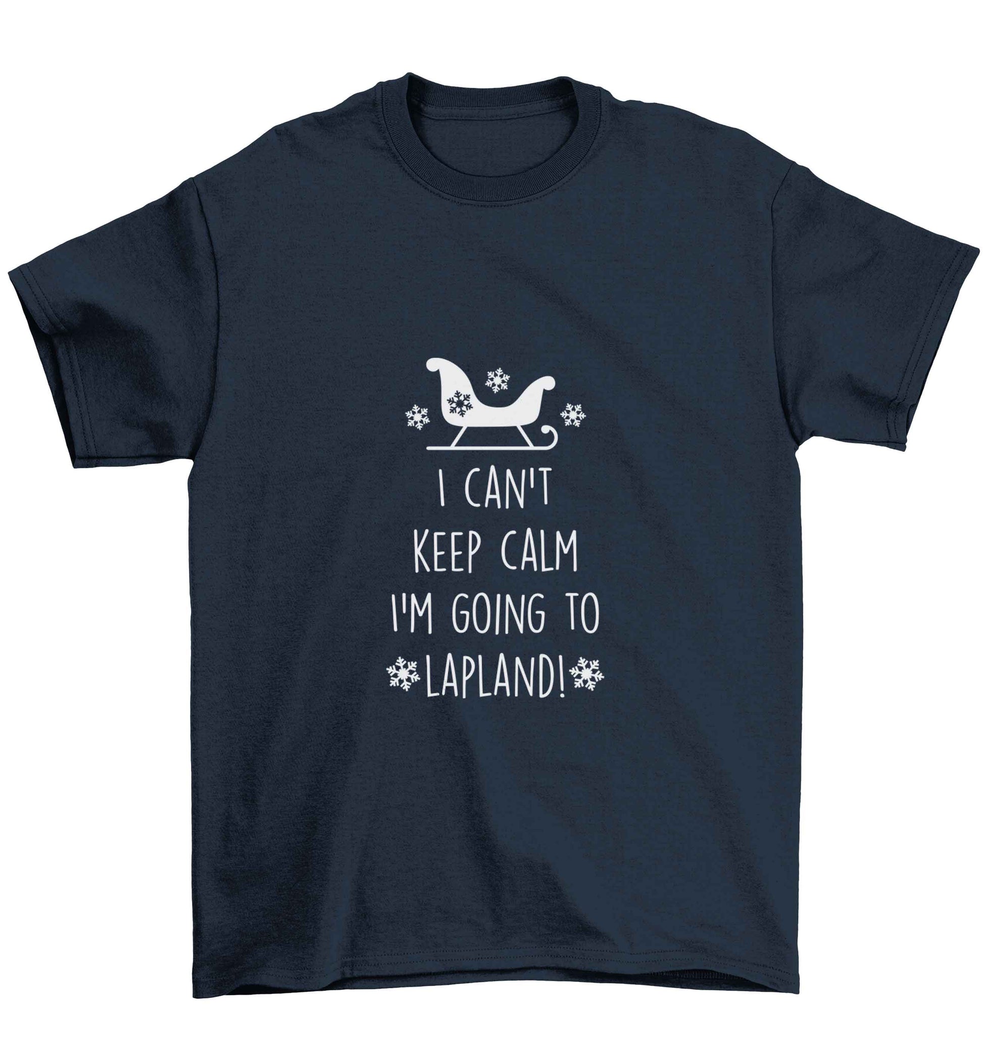 I can't keep calm I'm going to Lapland Children's navy Tshirt 12-13 Years