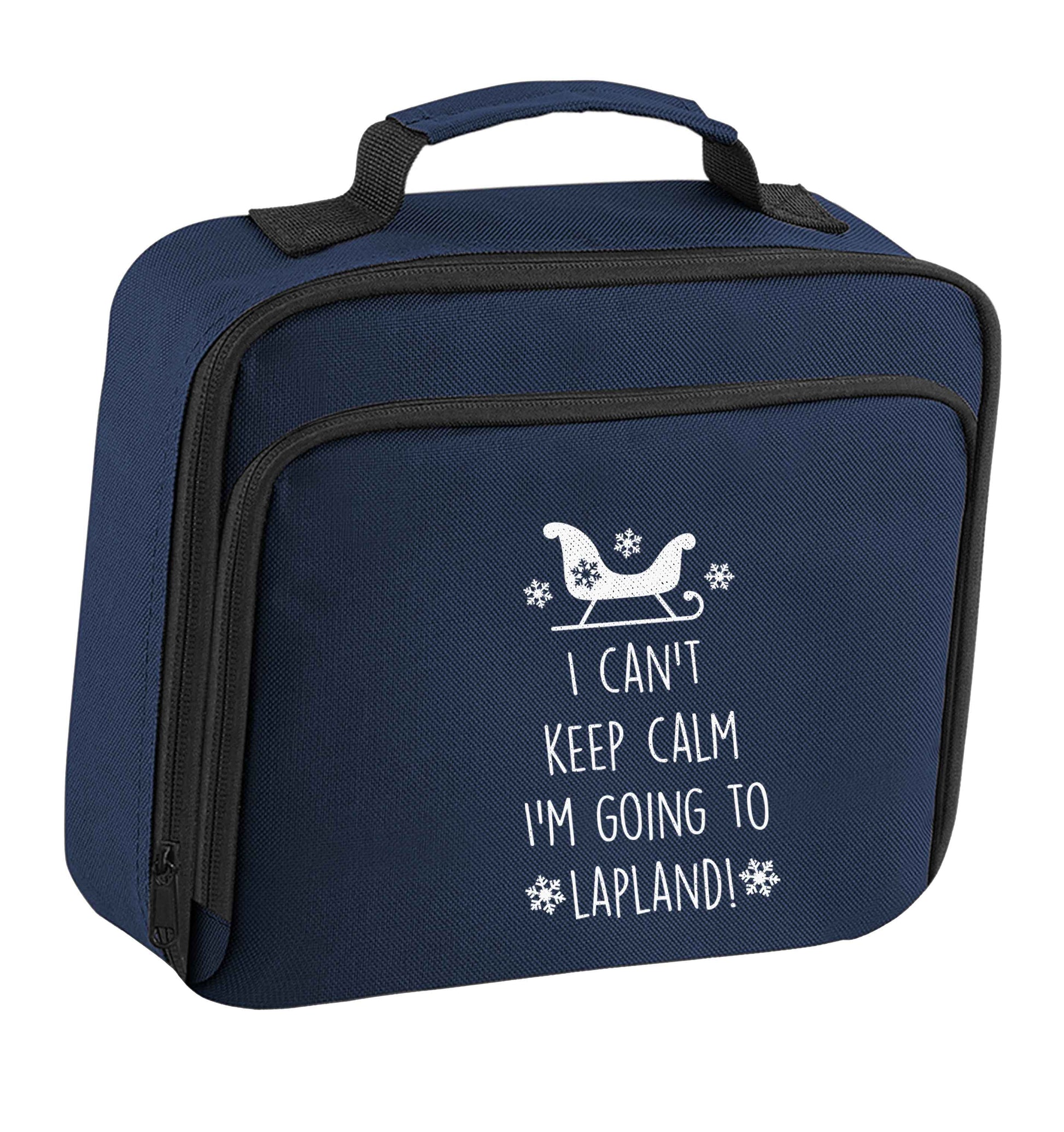 I can't keep calm I'm going to Lapland insulated navy lunch bag cooler
