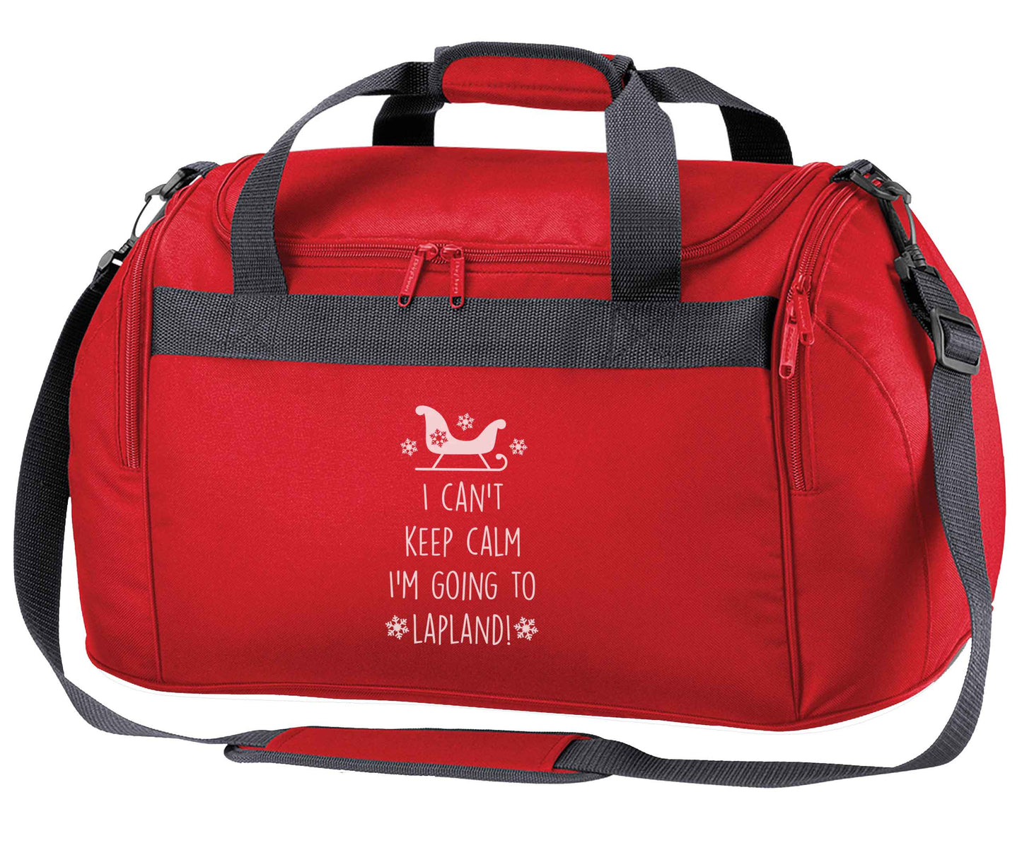 I can't keep calm I'm going to Lapland red holdall / duffel bag