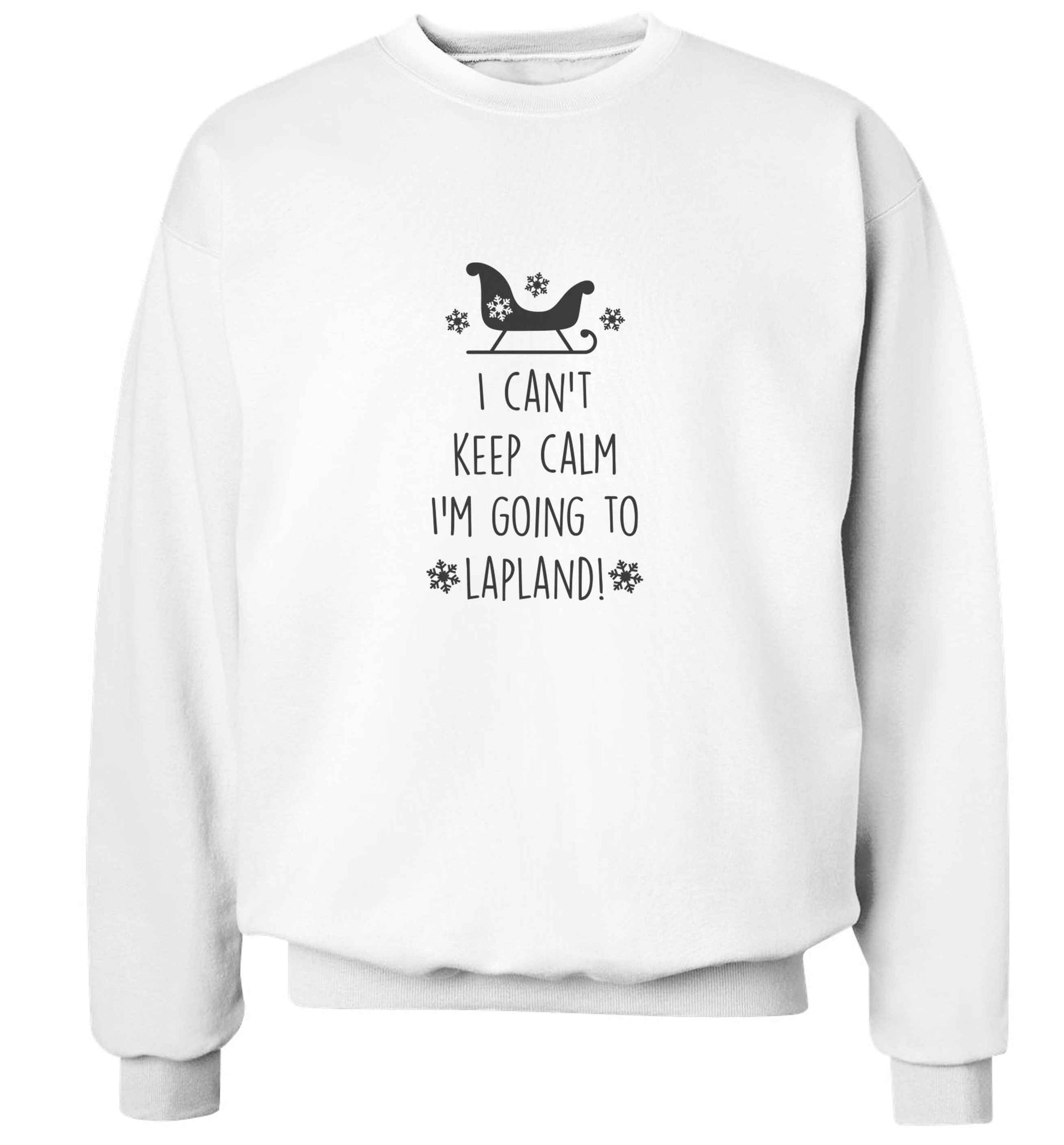 I can't keep calm I'm going to Lapland adult's unisex white sweater 2XL