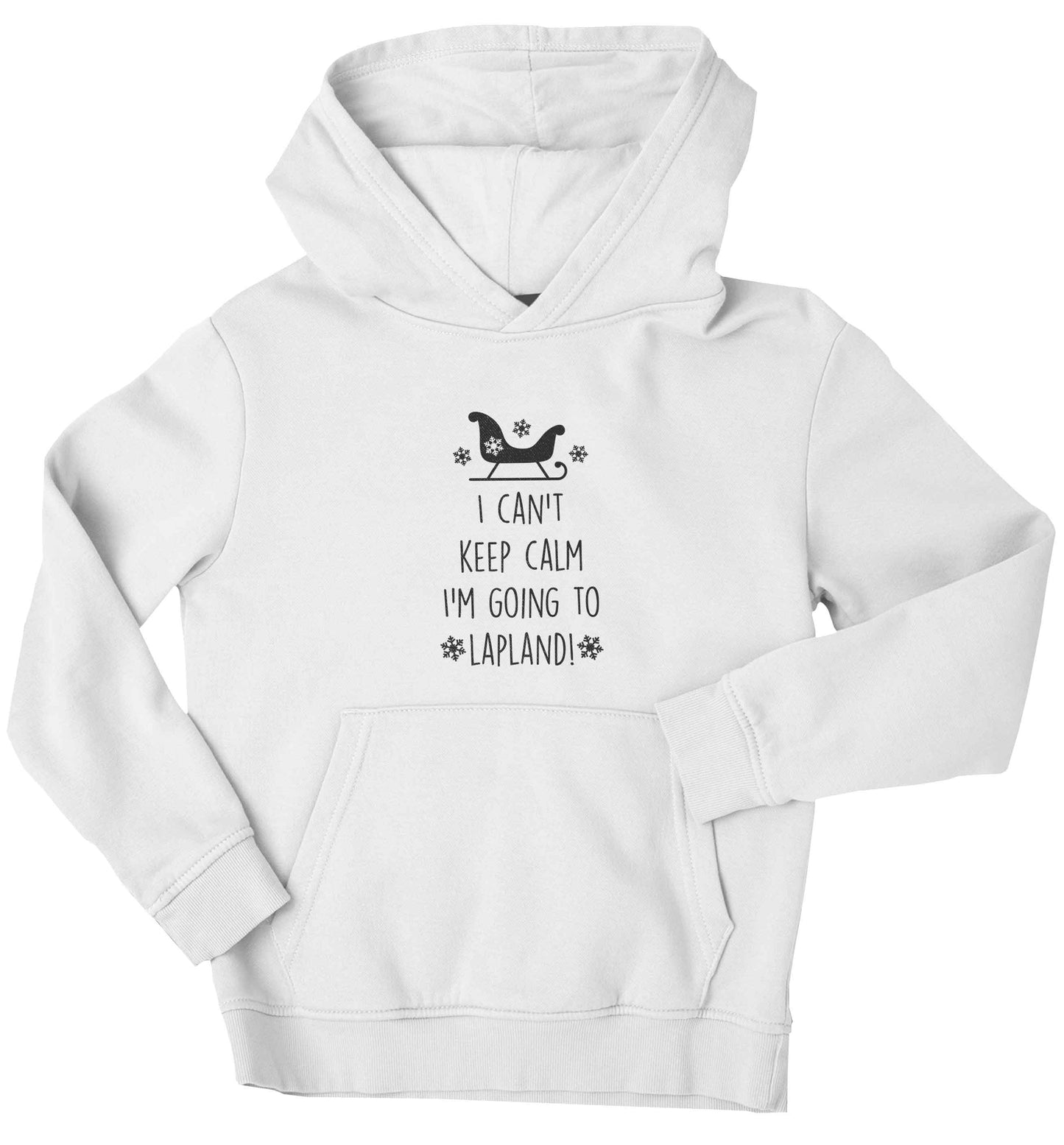 I can't keep calm I'm going to Lapland children's white hoodie 12-13 Years