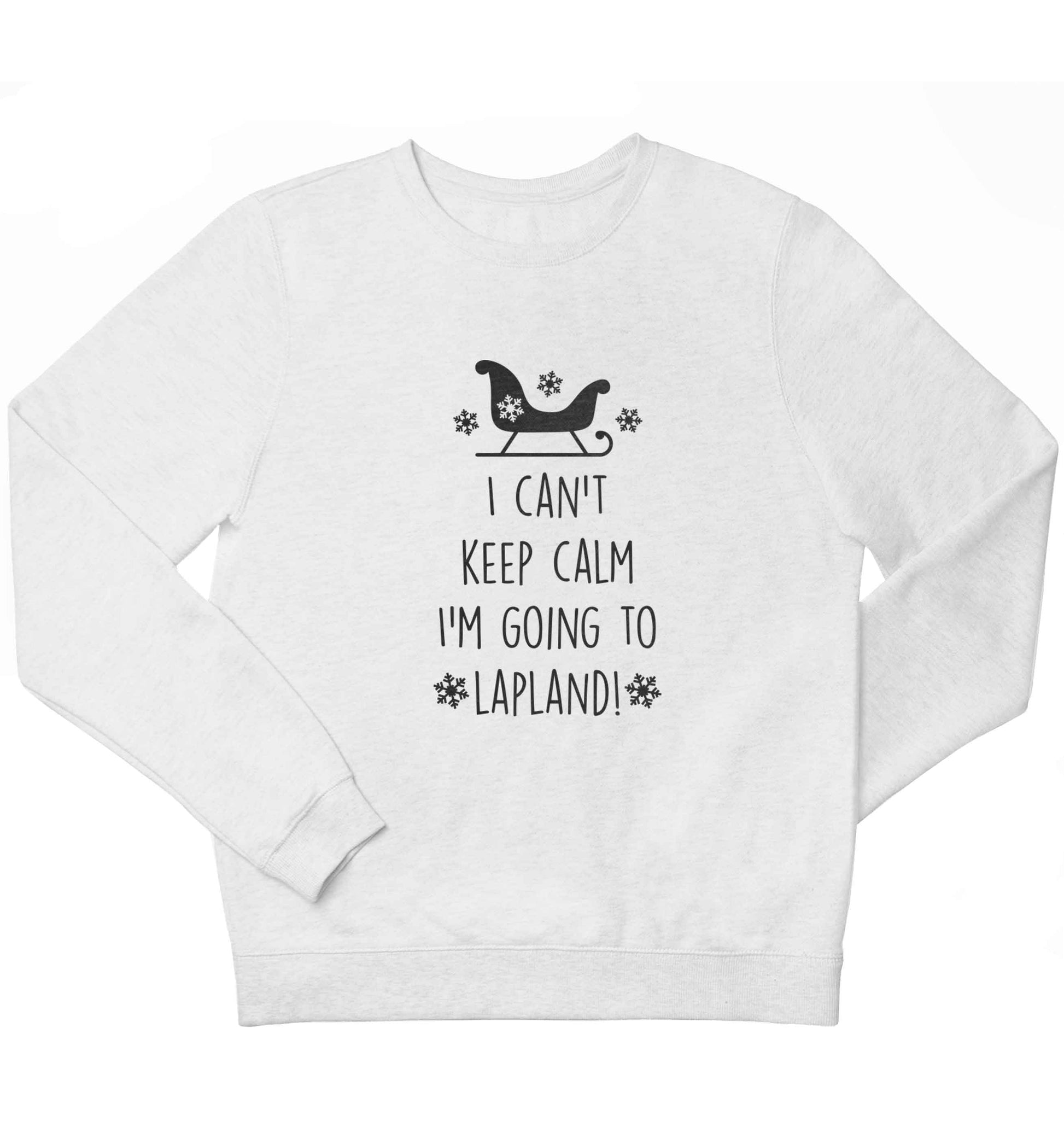 I can't keep calm I'm going to Lapland children's white sweater 12-13 Years