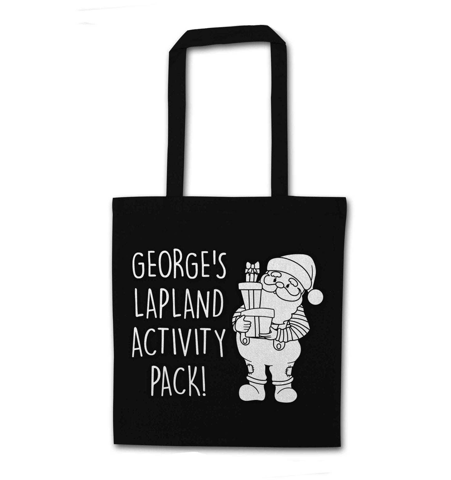Custom Lapland activity pack black tote bag
