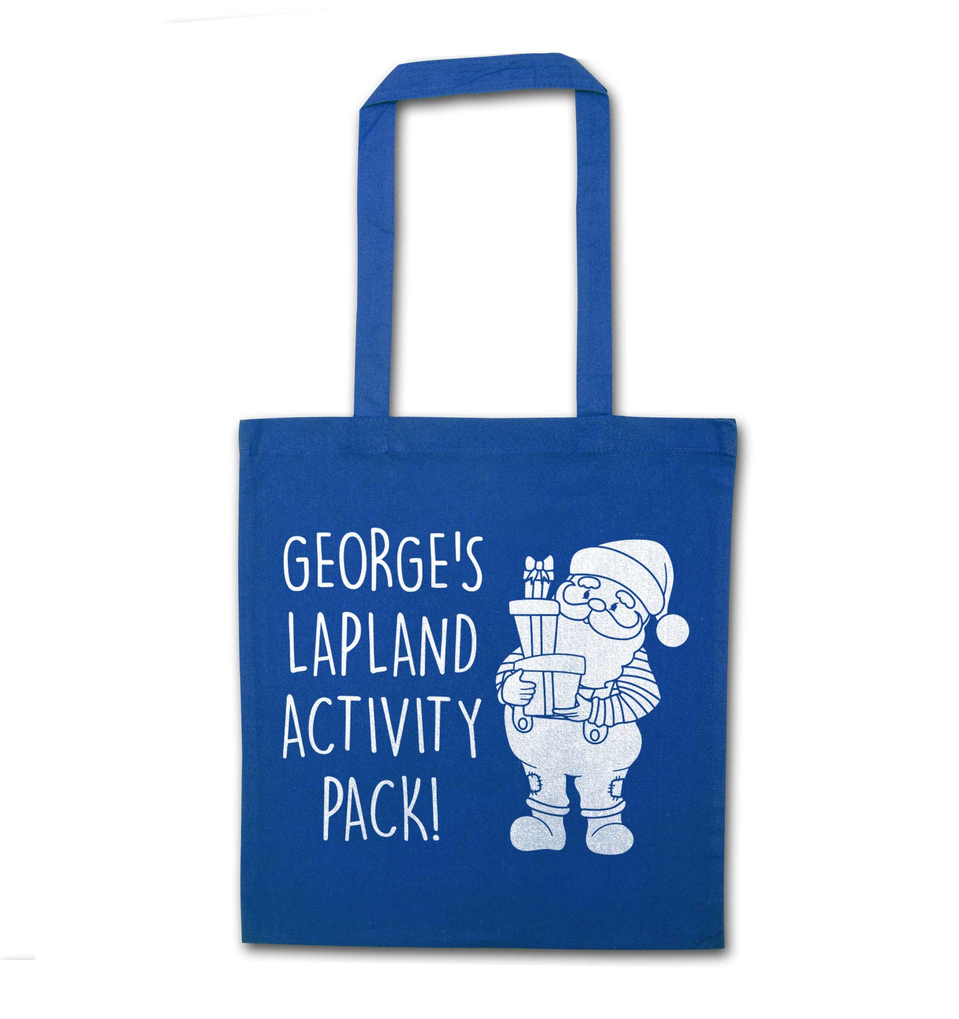 Custom Lapland activity pack blue tote bag