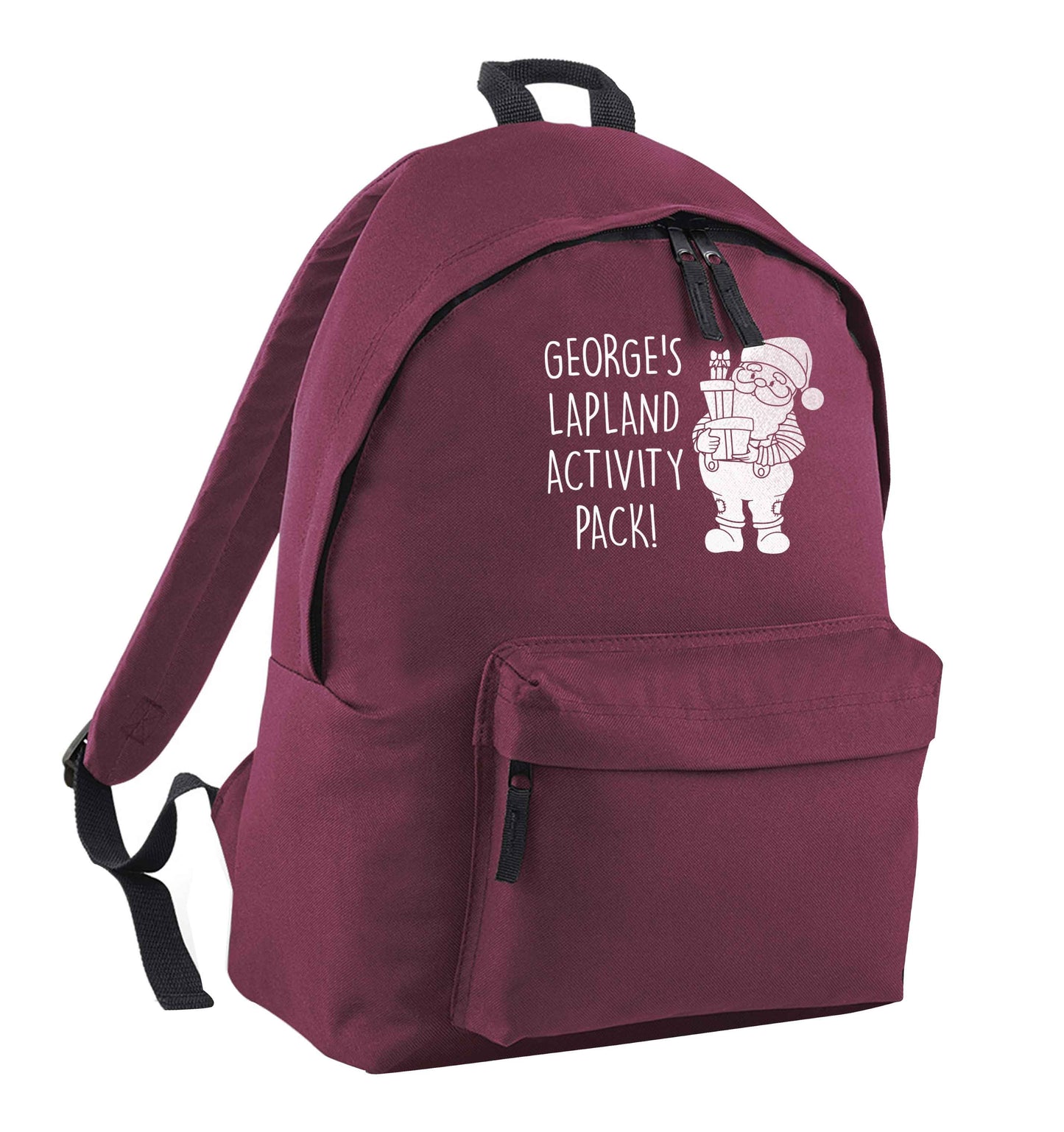 Custom Lapland activity pack maroon adults backpack