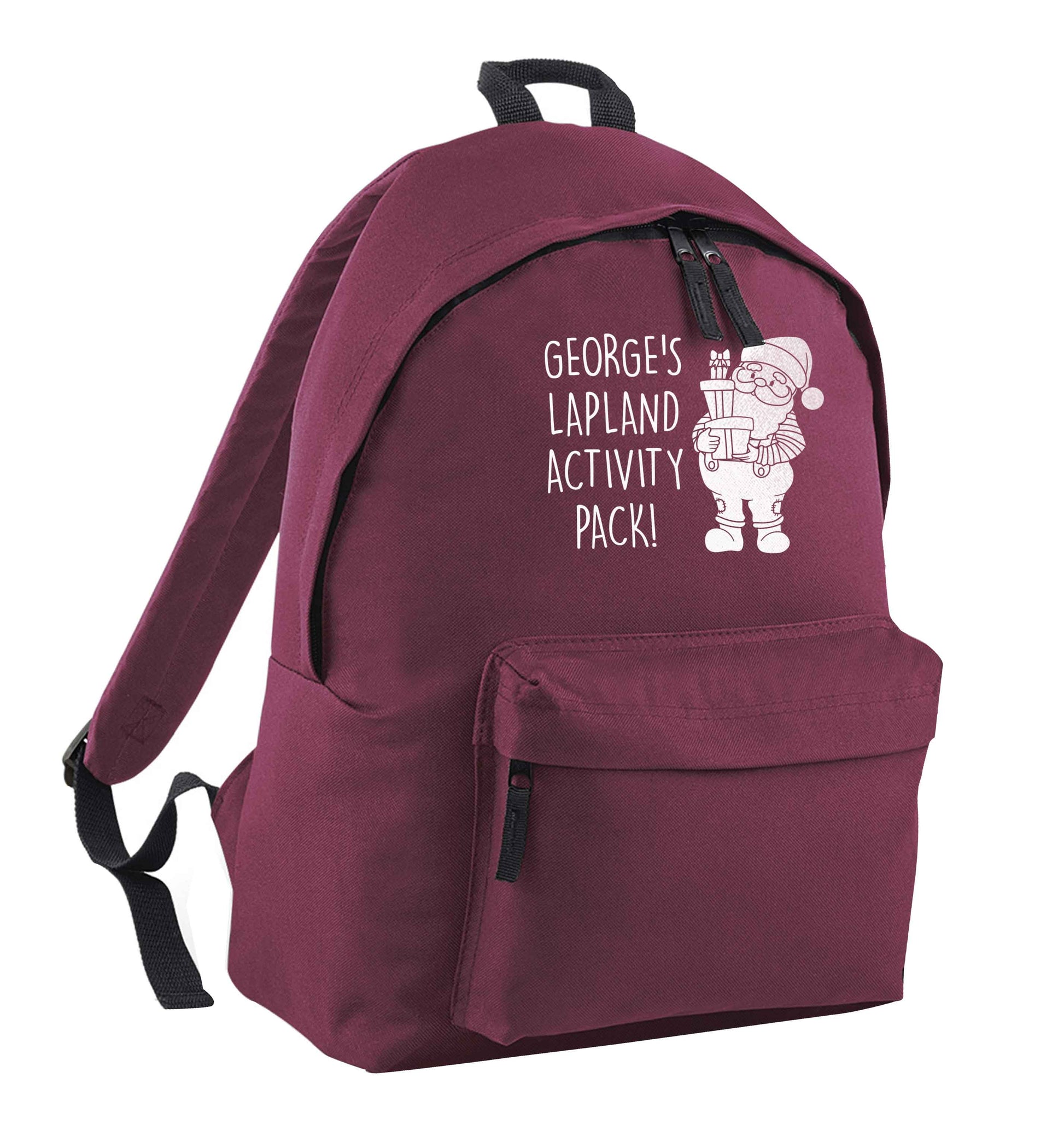 Custom Lapland activity pack maroon adults backpack