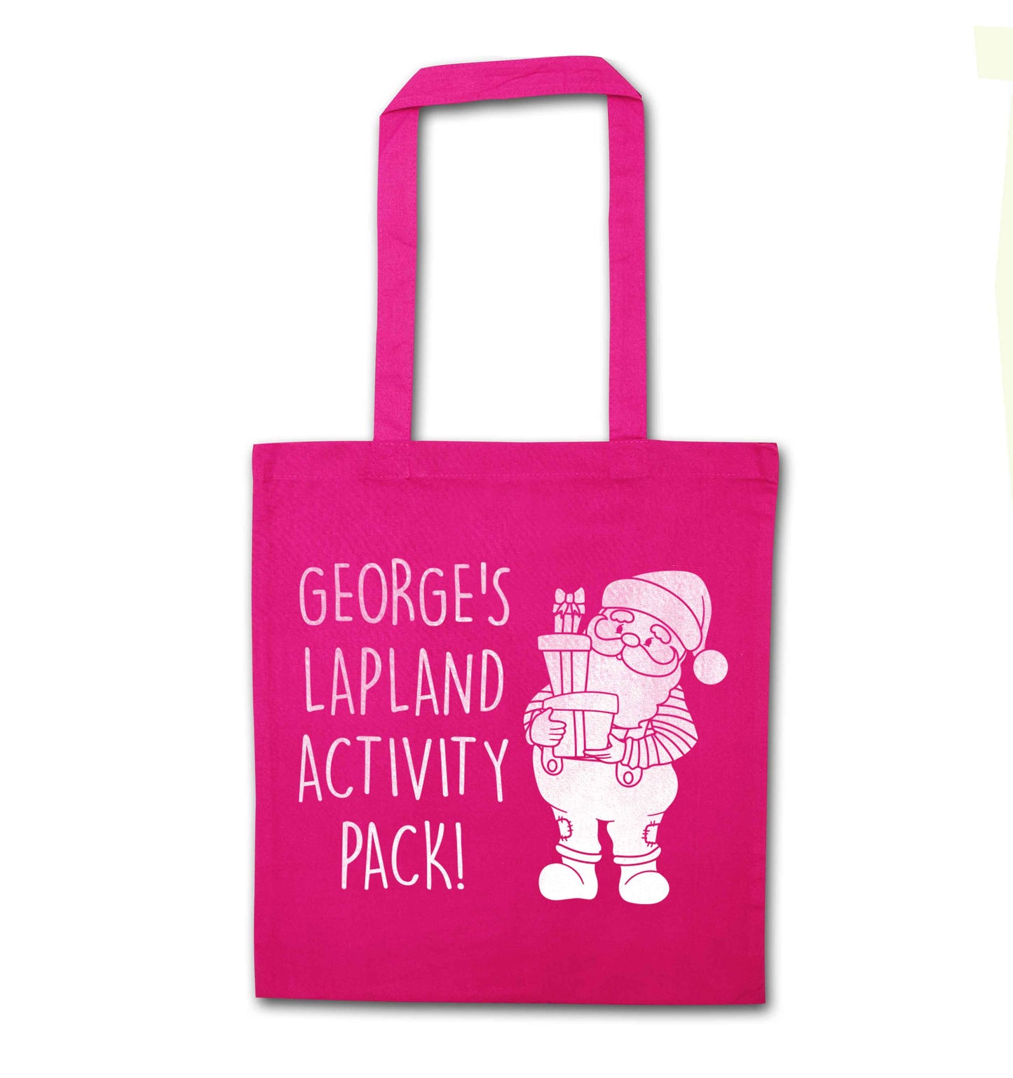 Custom Lapland activity pack pink tote bag