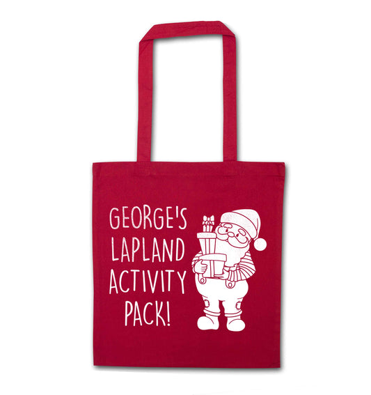 Custom Lapland activity pack red tote bag