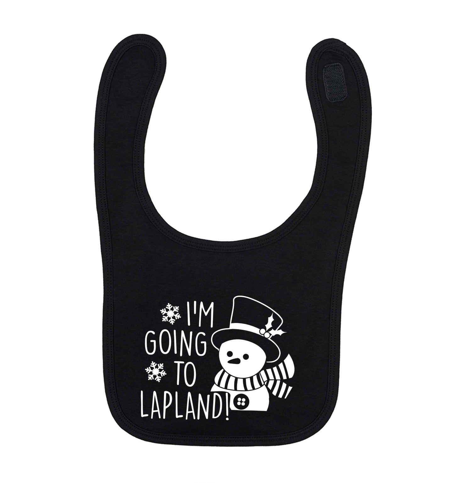 I'm going to Lapland black baby bib