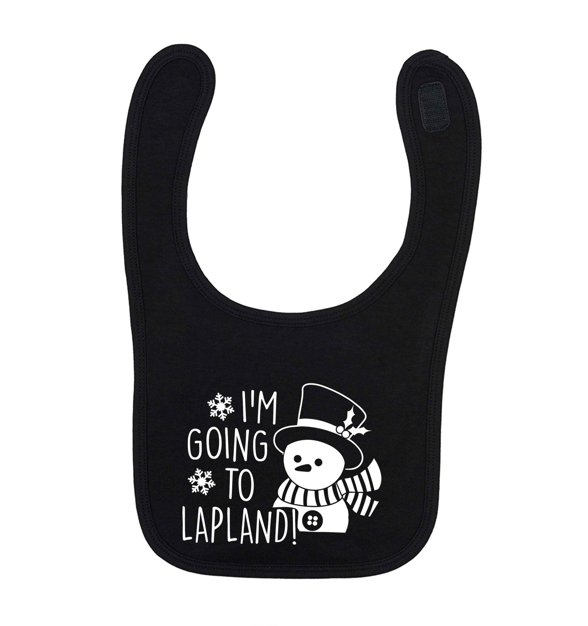 I'm going to Lapland black baby bib