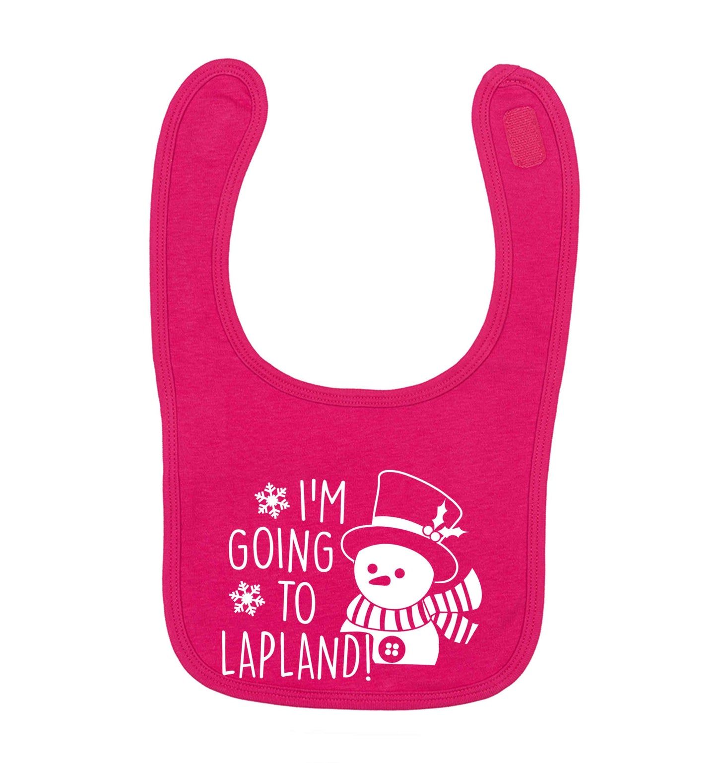 I'm going to Lapland dark pink baby bib