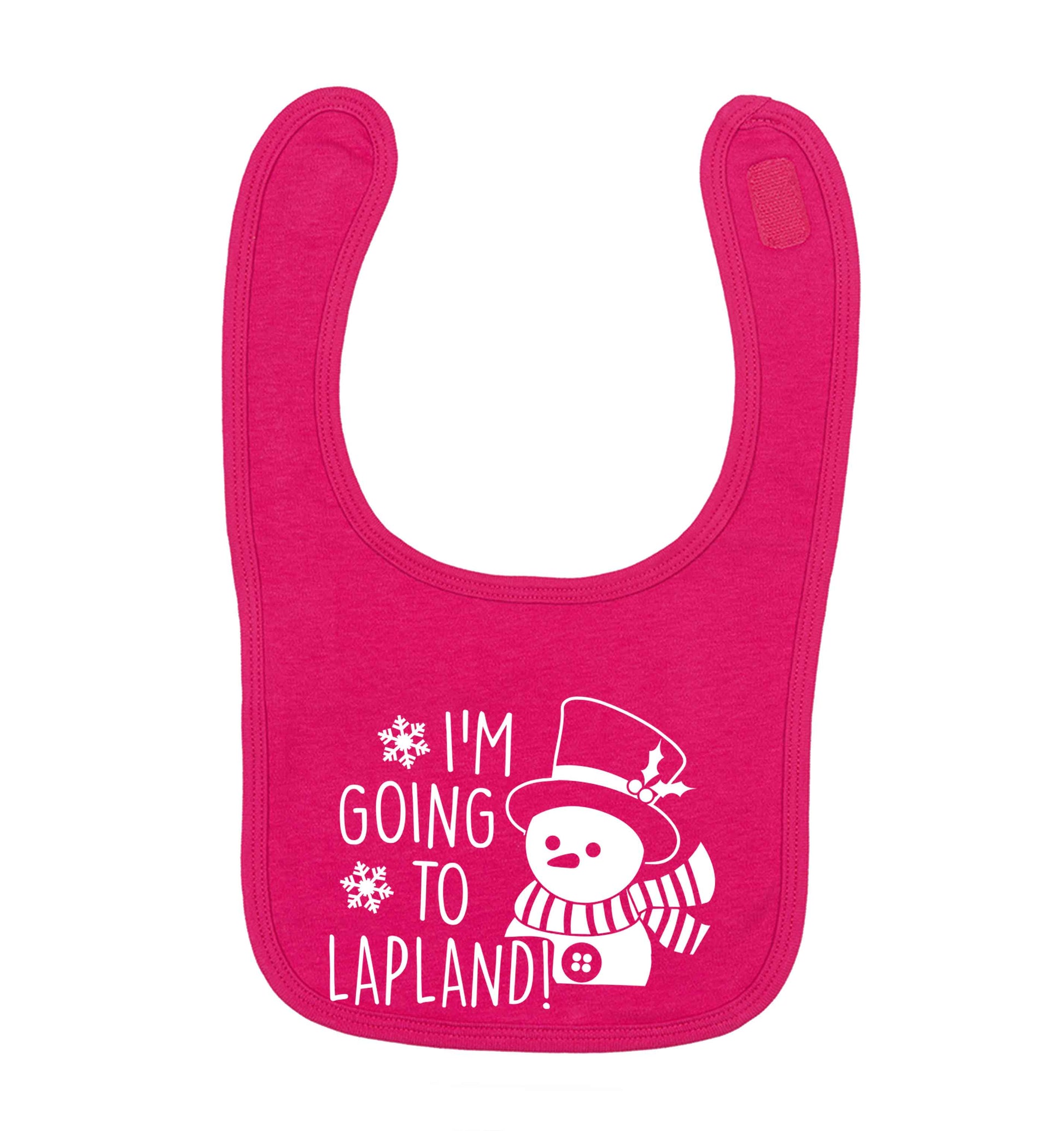 I'm going to Lapland dark pink baby bib