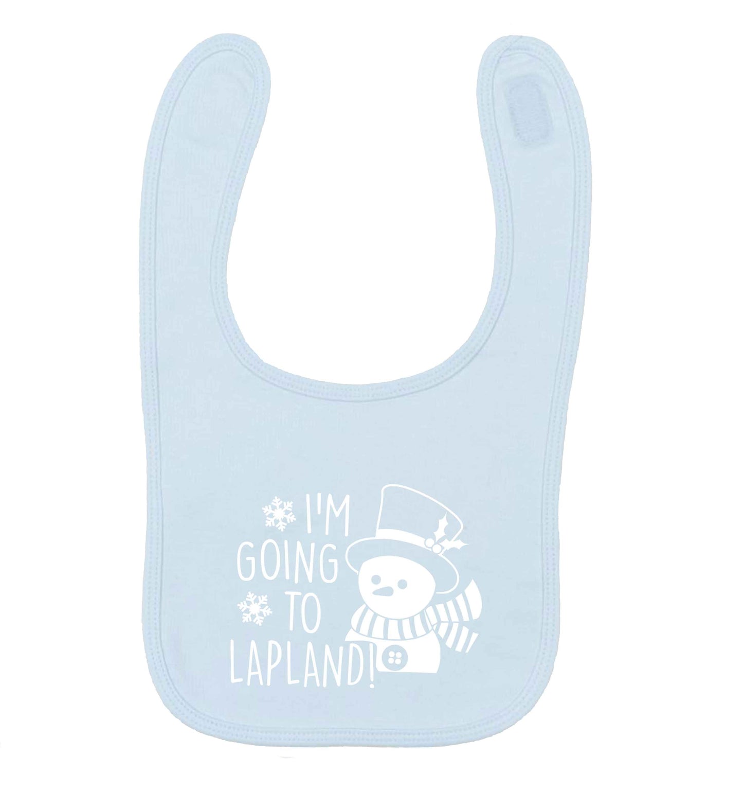 I'm going to Lapland pale blue baby bib