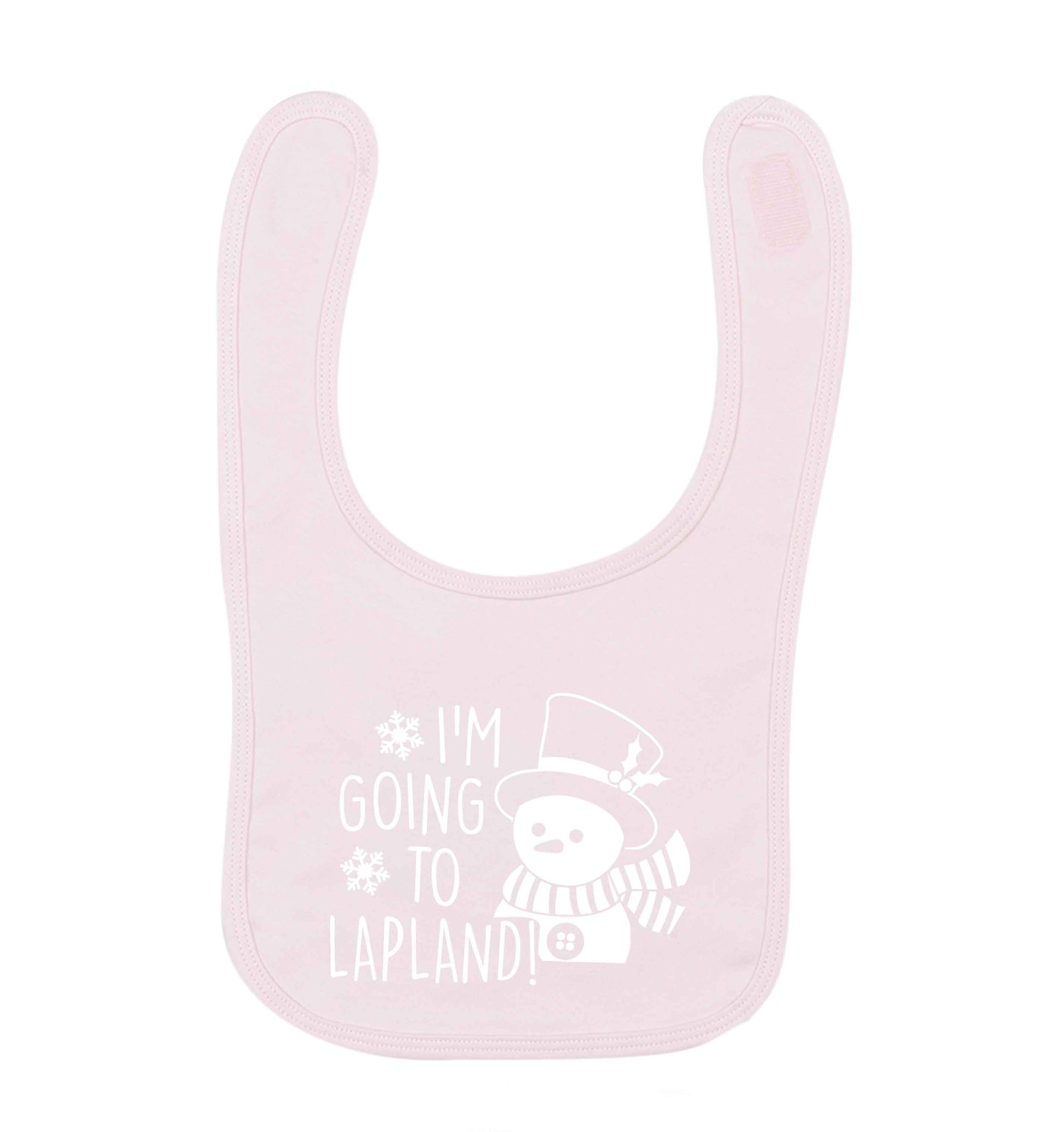 I'm going to Lapland pale pink baby bib