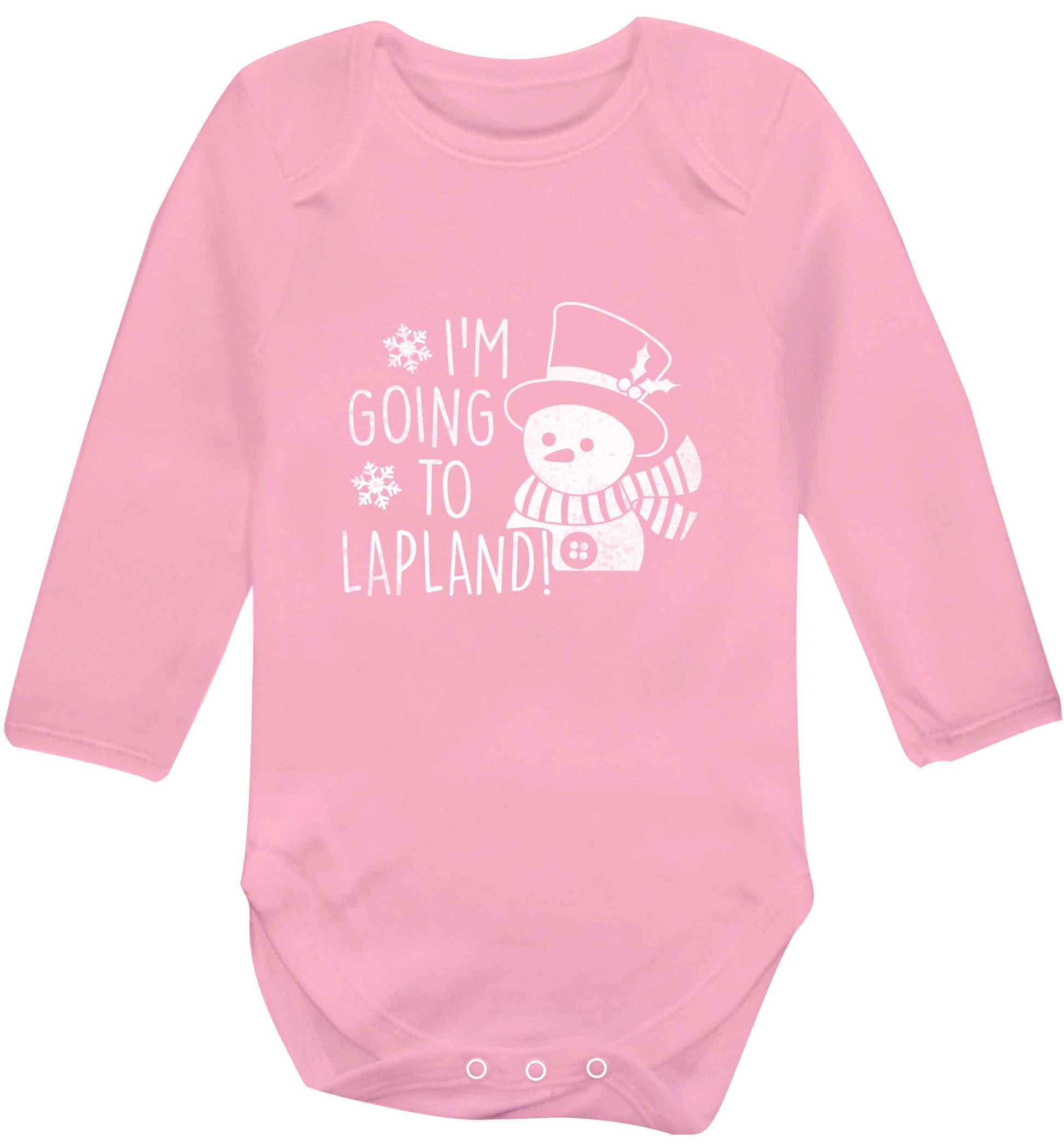 I'm going to Lapland baby vest long sleeved pale pink 6-12 months