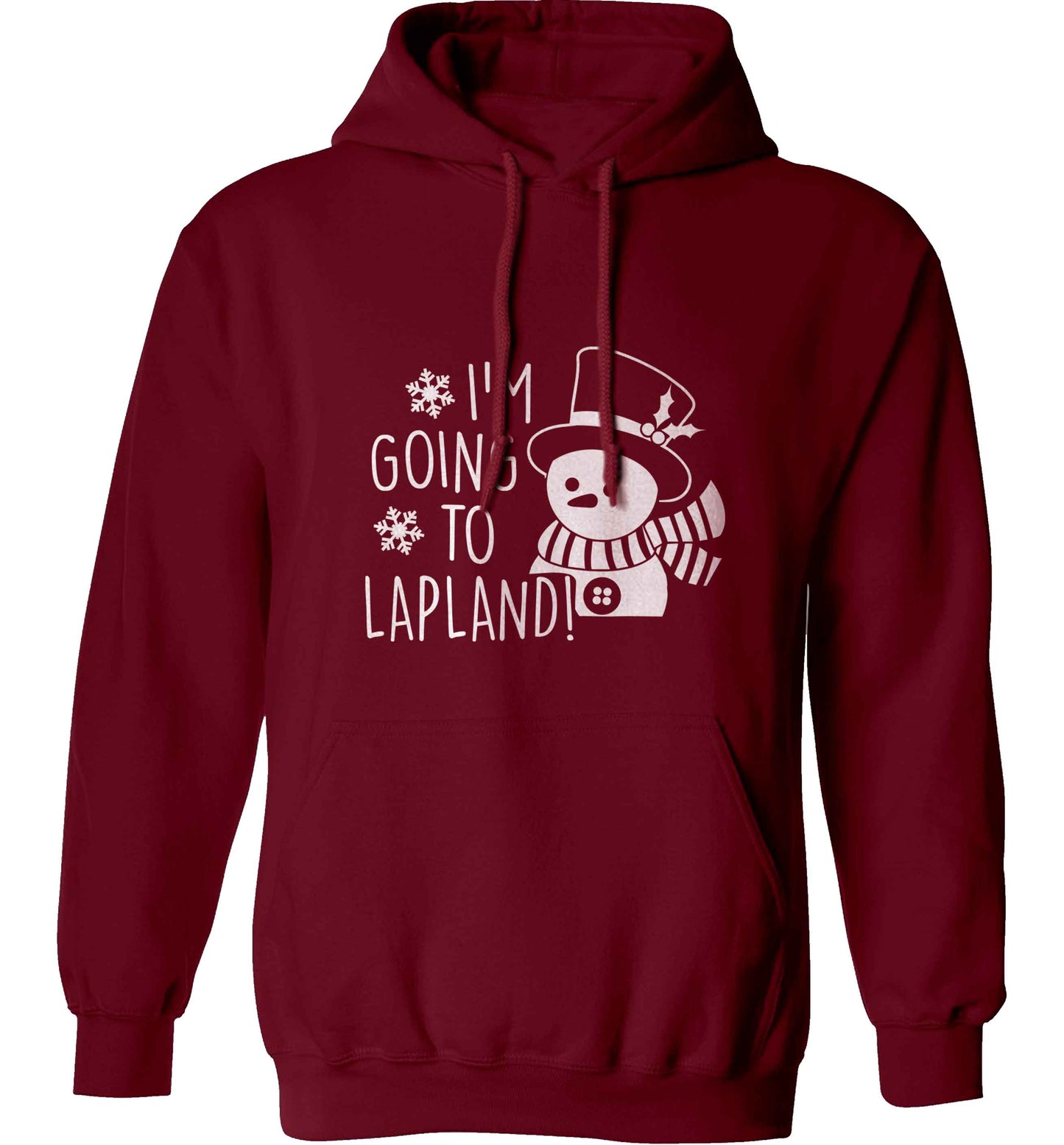 I'm going to Lapland adults unisex maroon hoodie 2XL