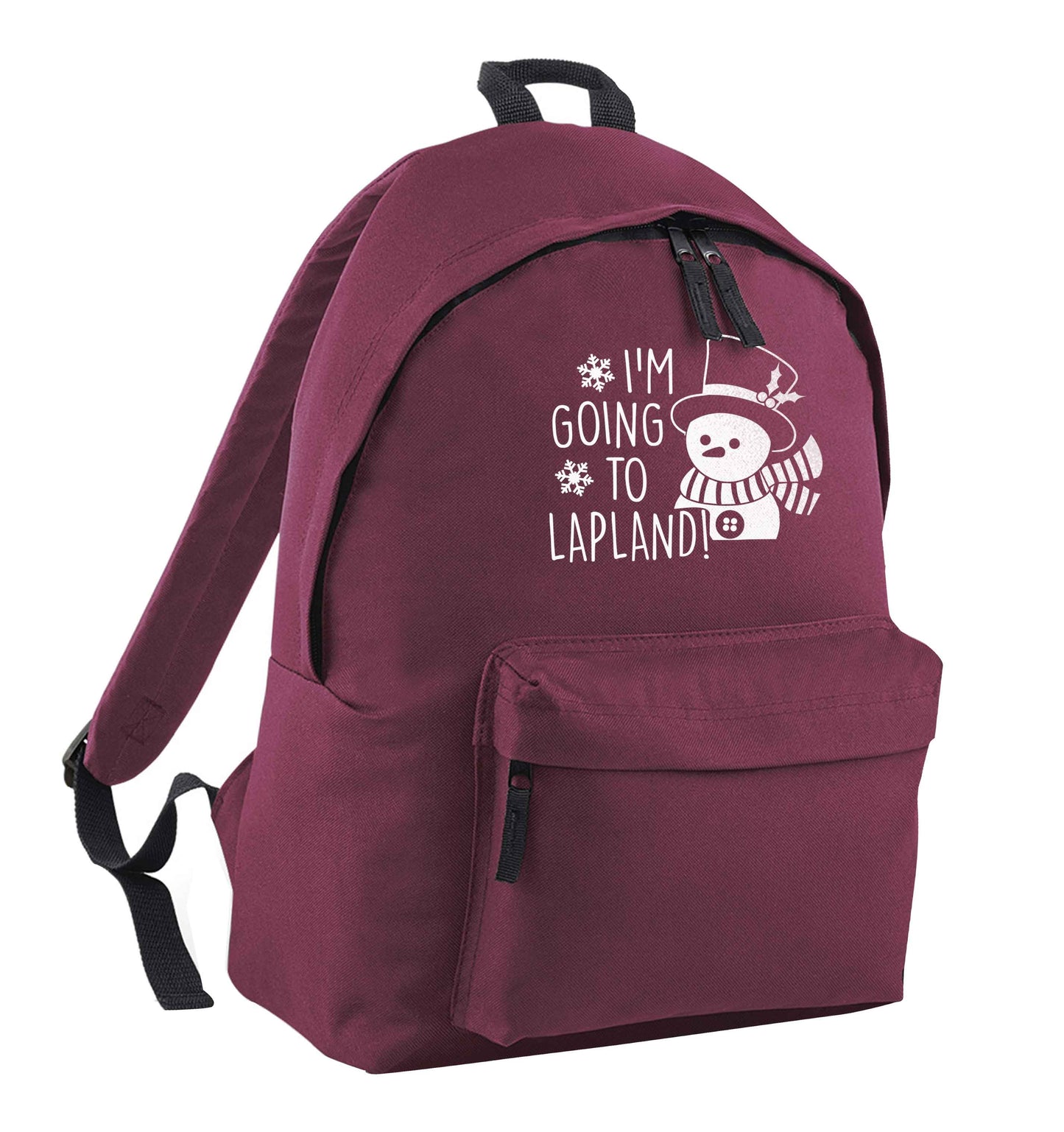 I'm going to Lapland maroon adults backpack