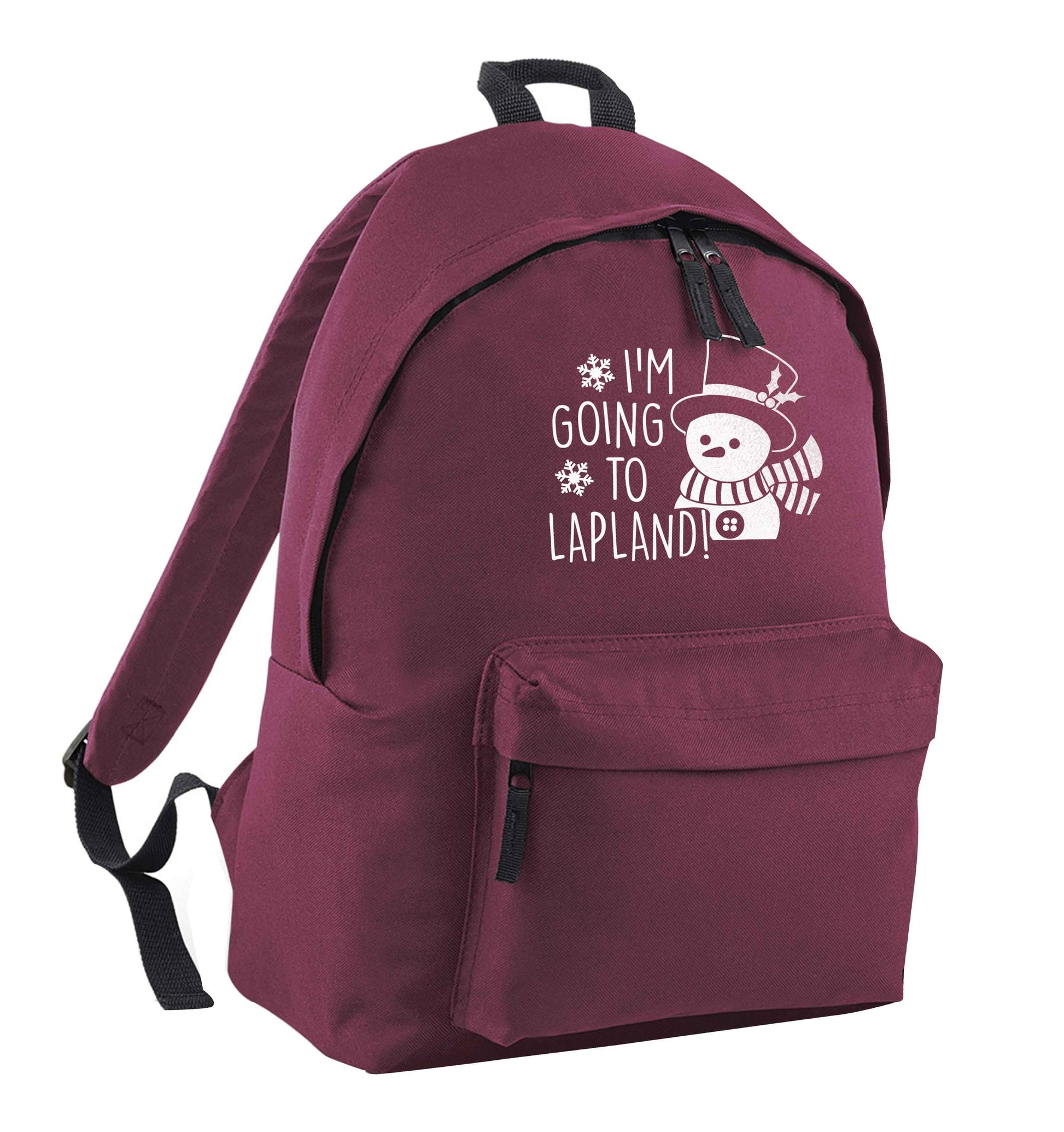 I'm going to Lapland maroon adults backpack