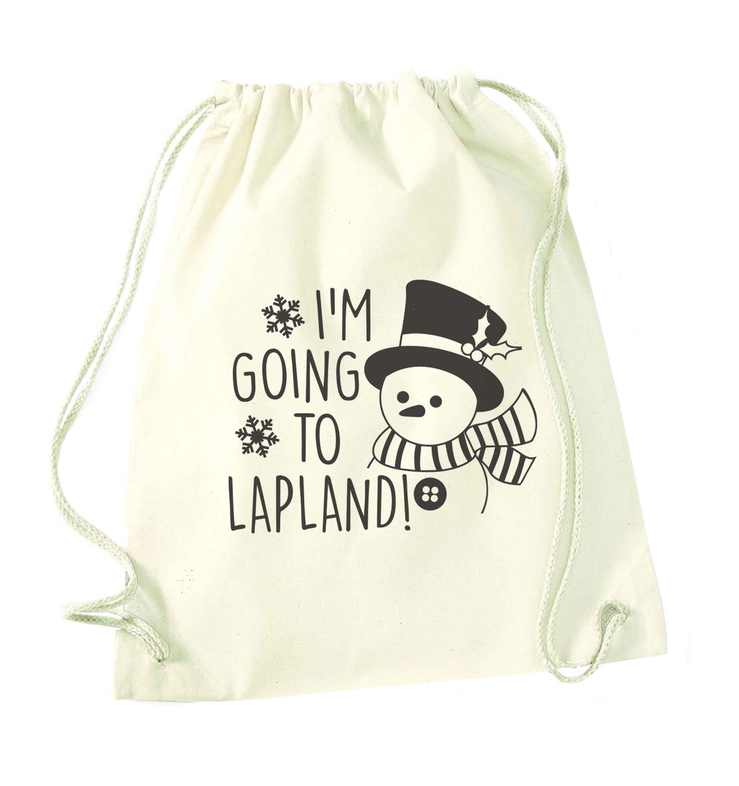 I'm going to Lapland natural drawstring bag