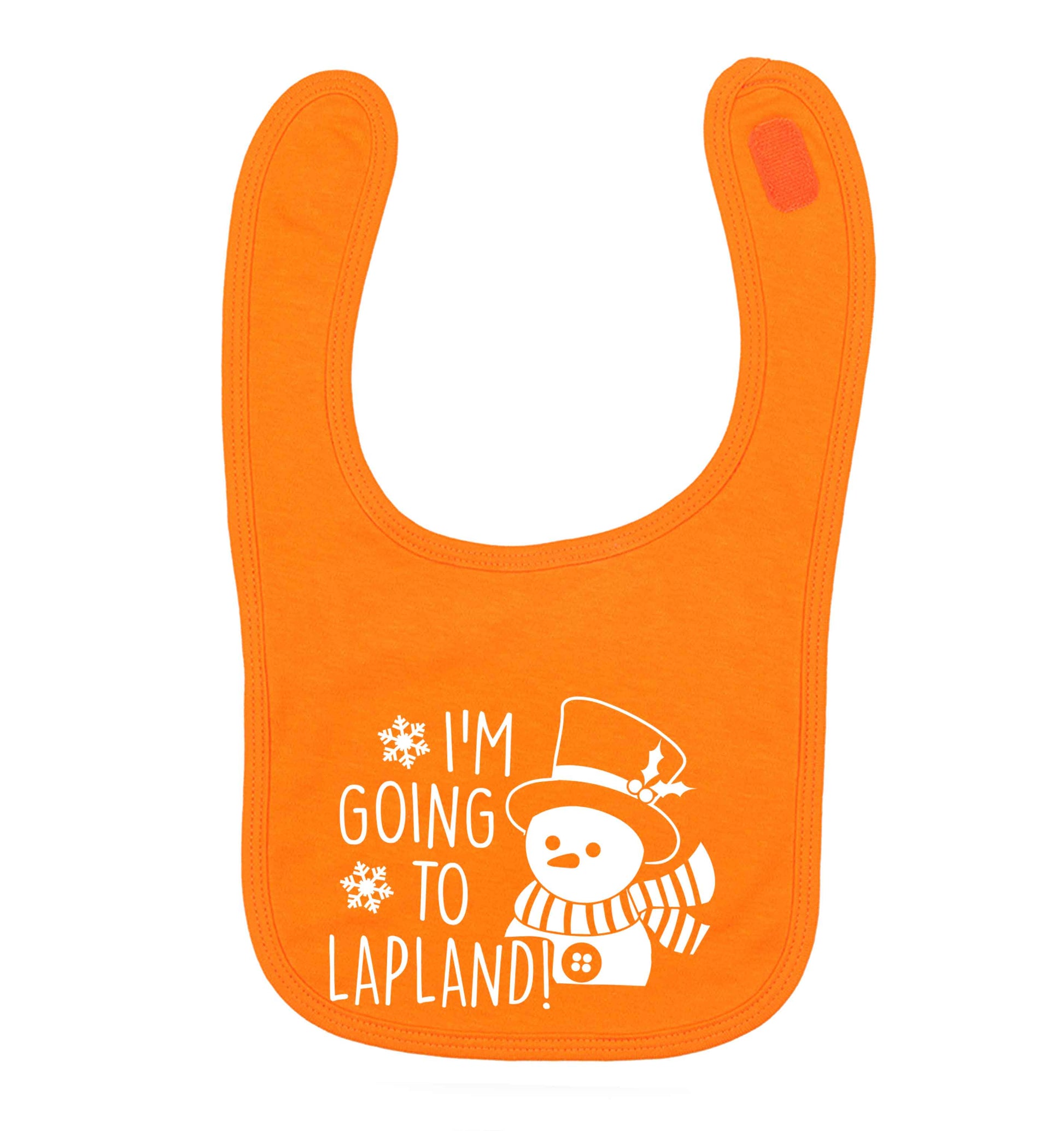 I'm going to Lapland orange baby bib
