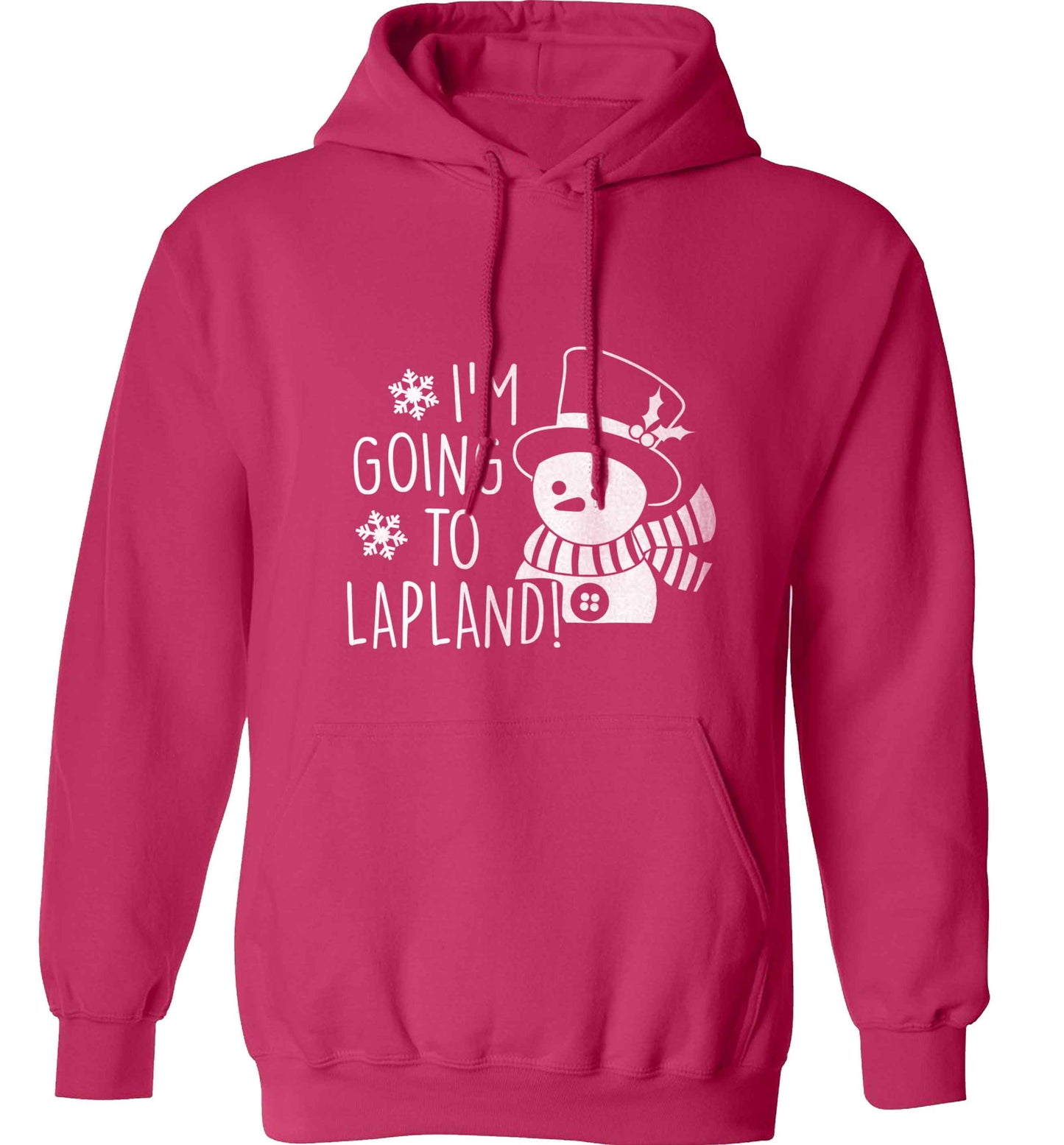 I'm going to Lapland adults unisex pink hoodie 2XL