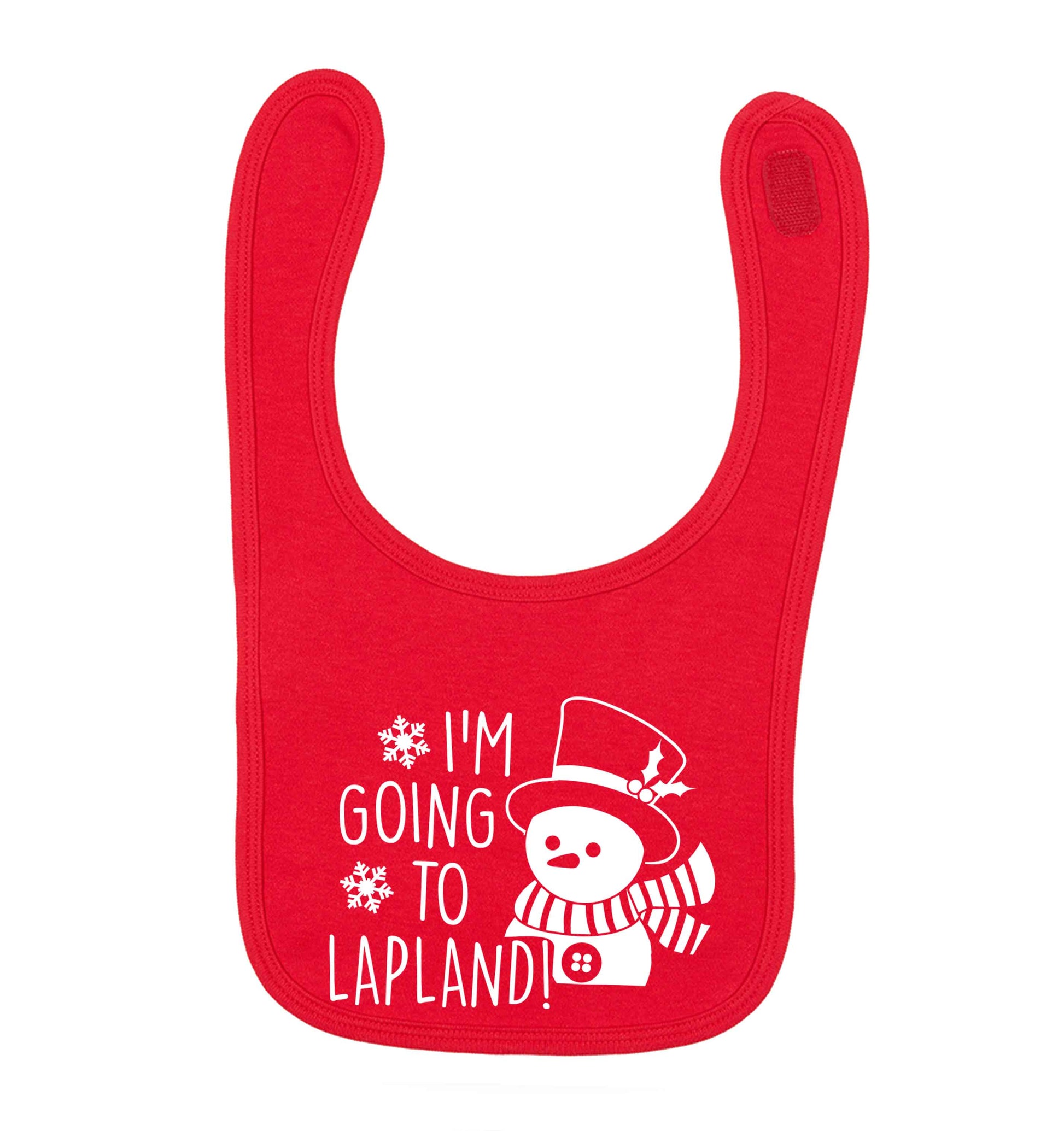 I'm going to Lapland red baby bib