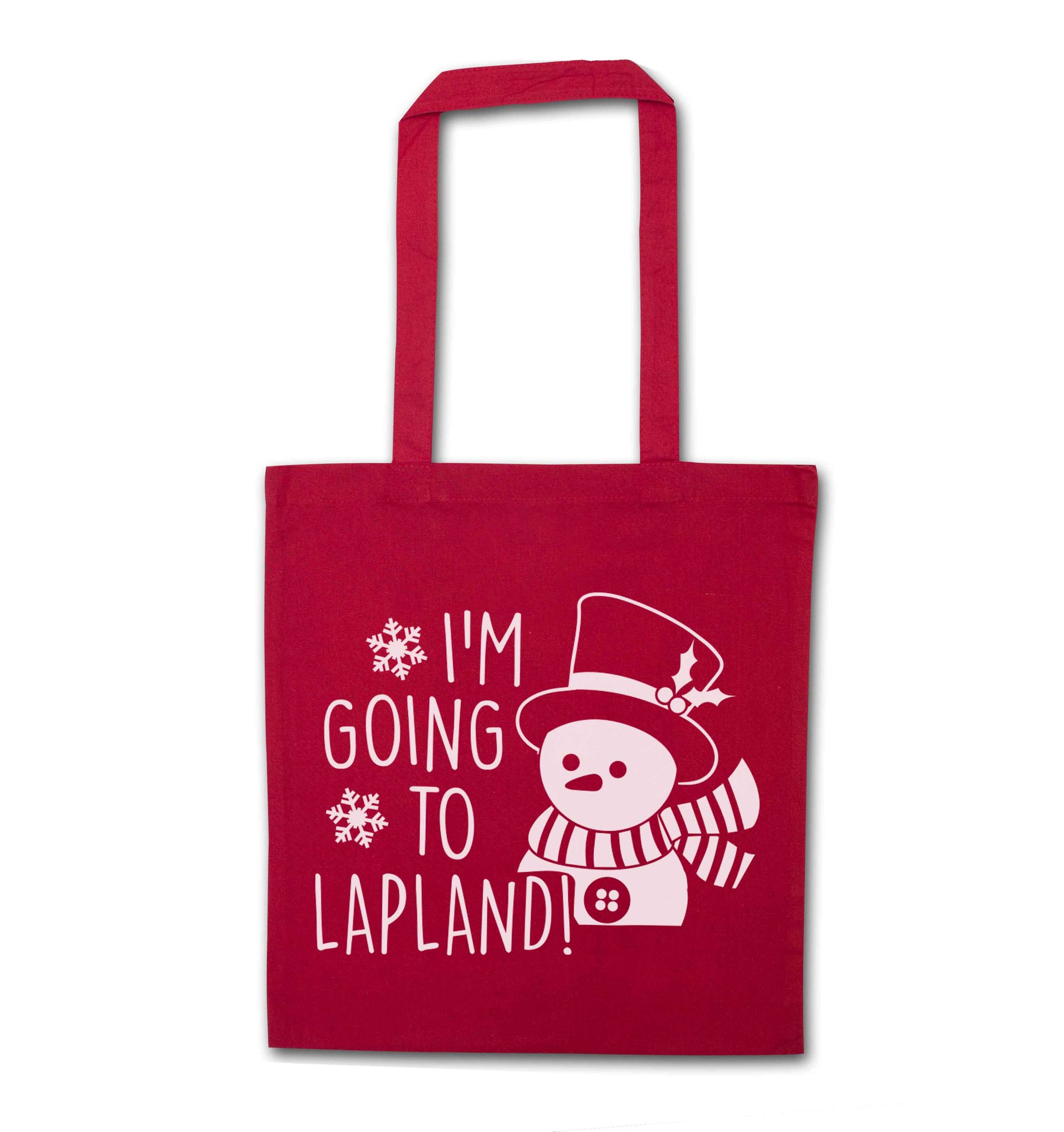 I'm going to Lapland red tote bag