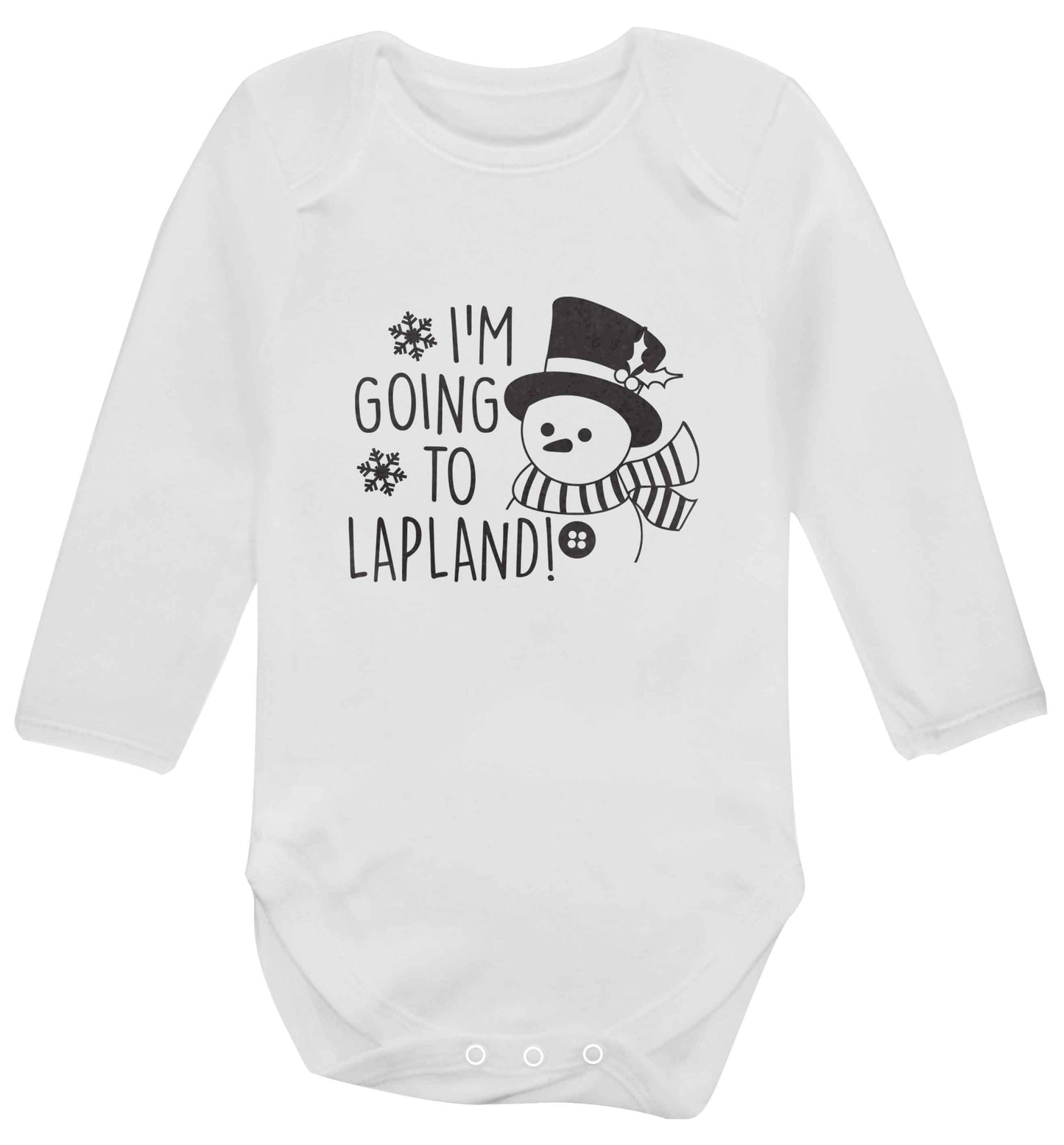 I'm going to Lapland baby vest long sleeved white 6-12 months