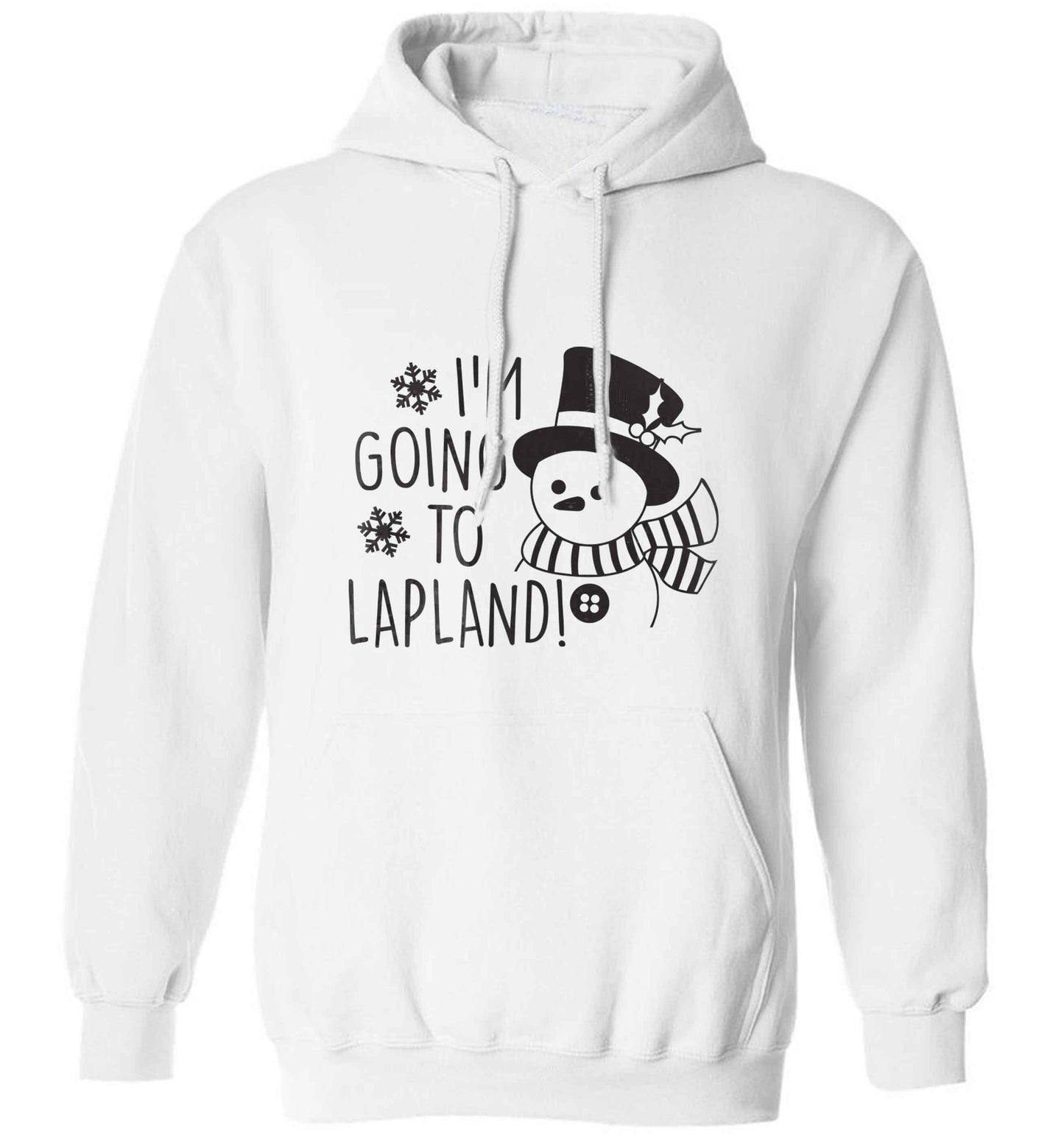 I'm going to Lapland adults unisex white hoodie 2XL