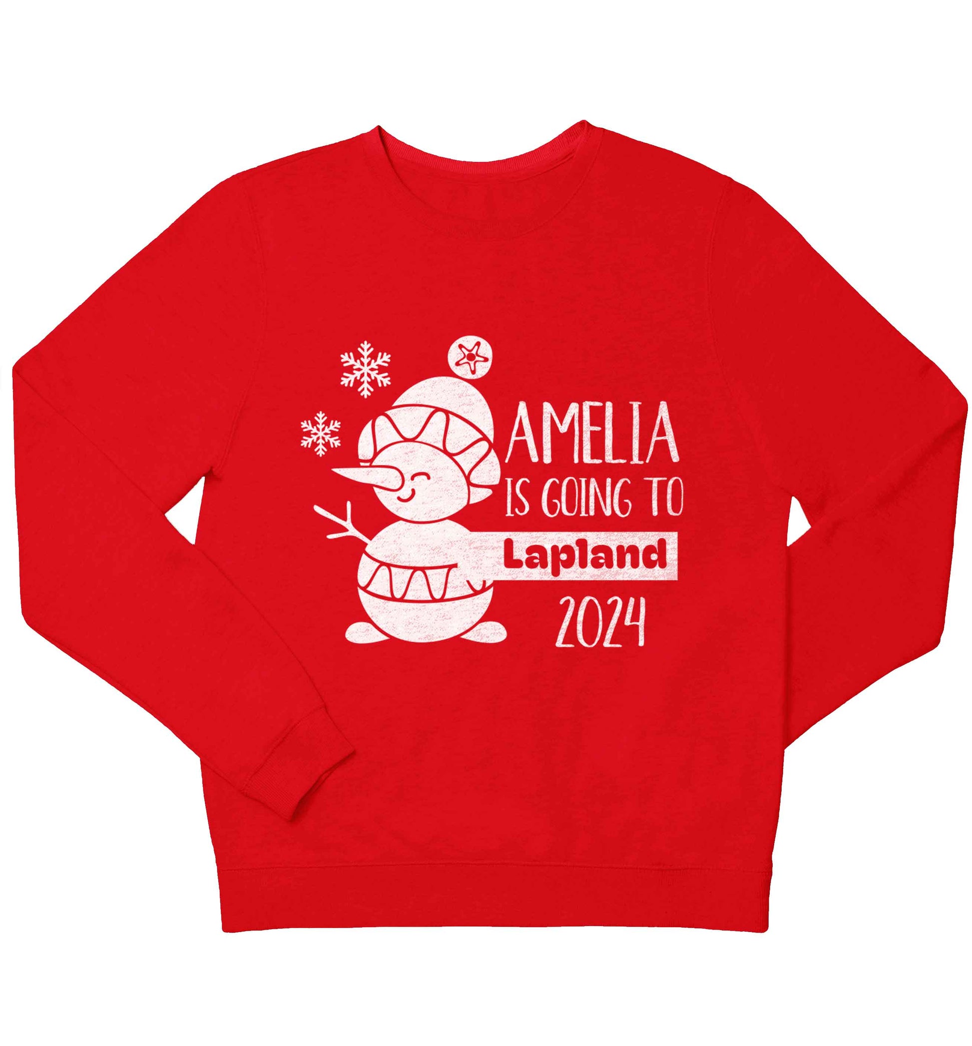 Any name here - is going to Lapland personalised children's grey sweater 12-13 Years