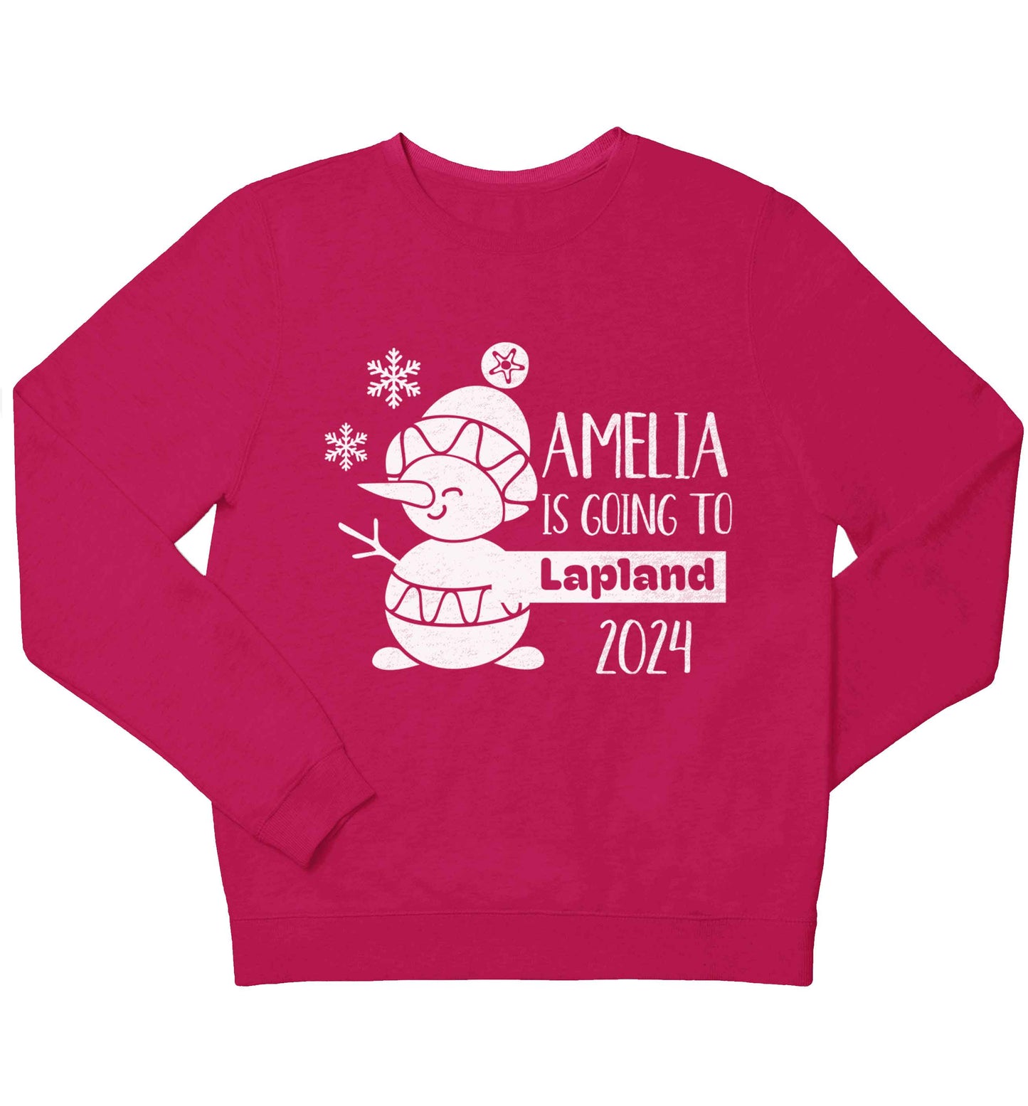 Any name here - is going to Lapland personalised children's pink sweater 12-13 Years