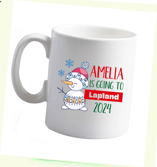 10 oz Any name here - is going to Lapland personalised ceramic mug right handed