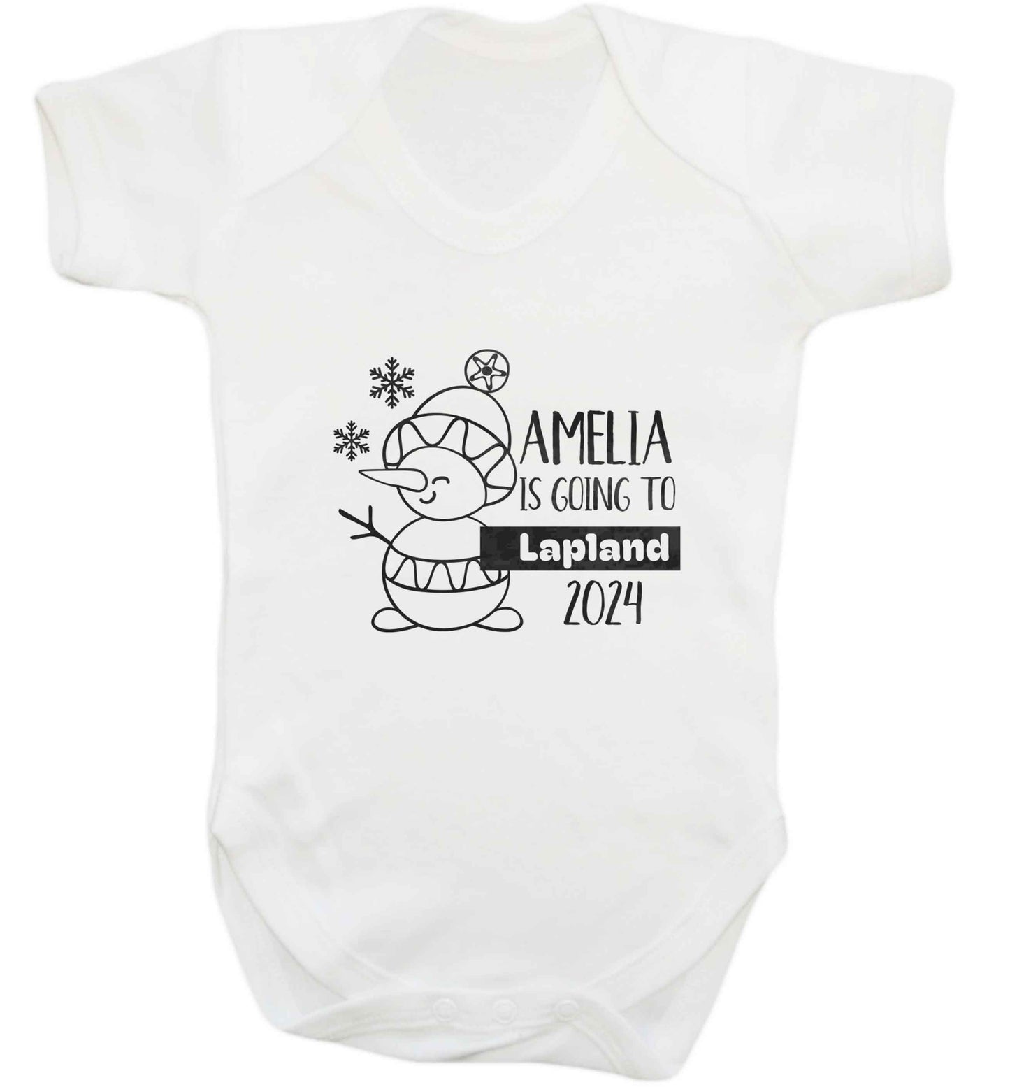 Any name here - is going to Lapland personalised baby vest white 18-24 months