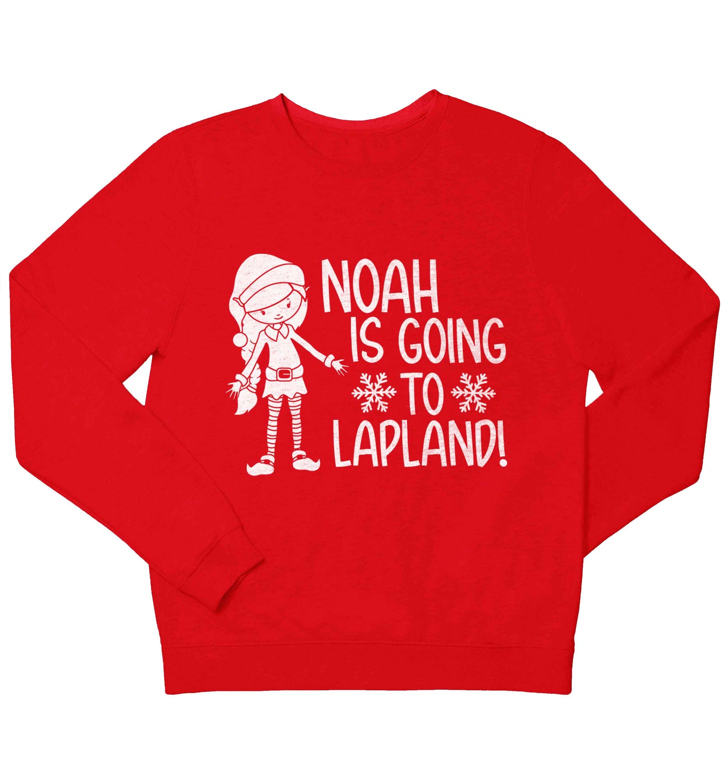 Any name here - is going to Lapland personalised elf children's grey sweater 12-13 Years