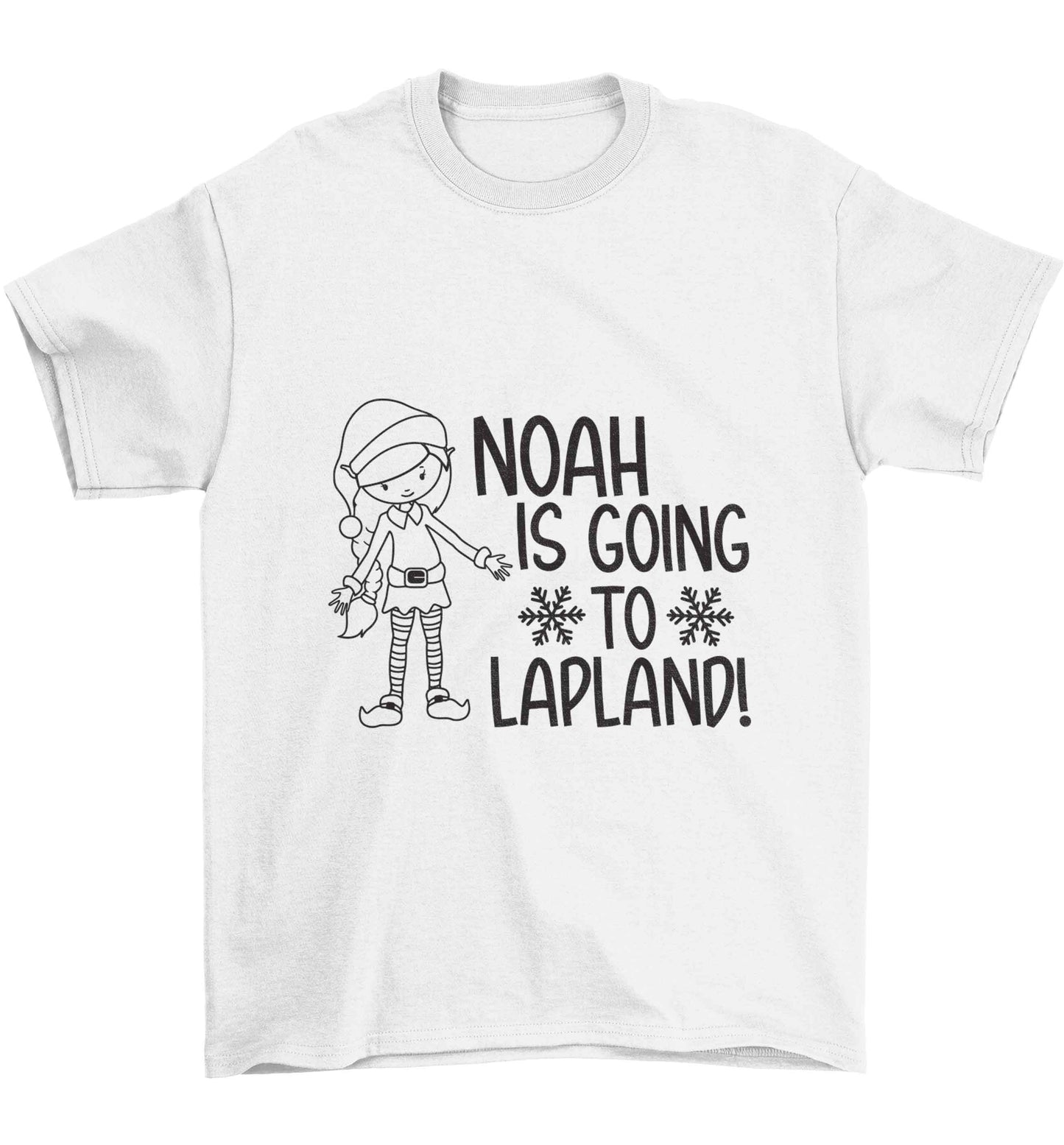 Any name here - is going to Lapland personalised elf Children's white Tshirt 12-13 Years