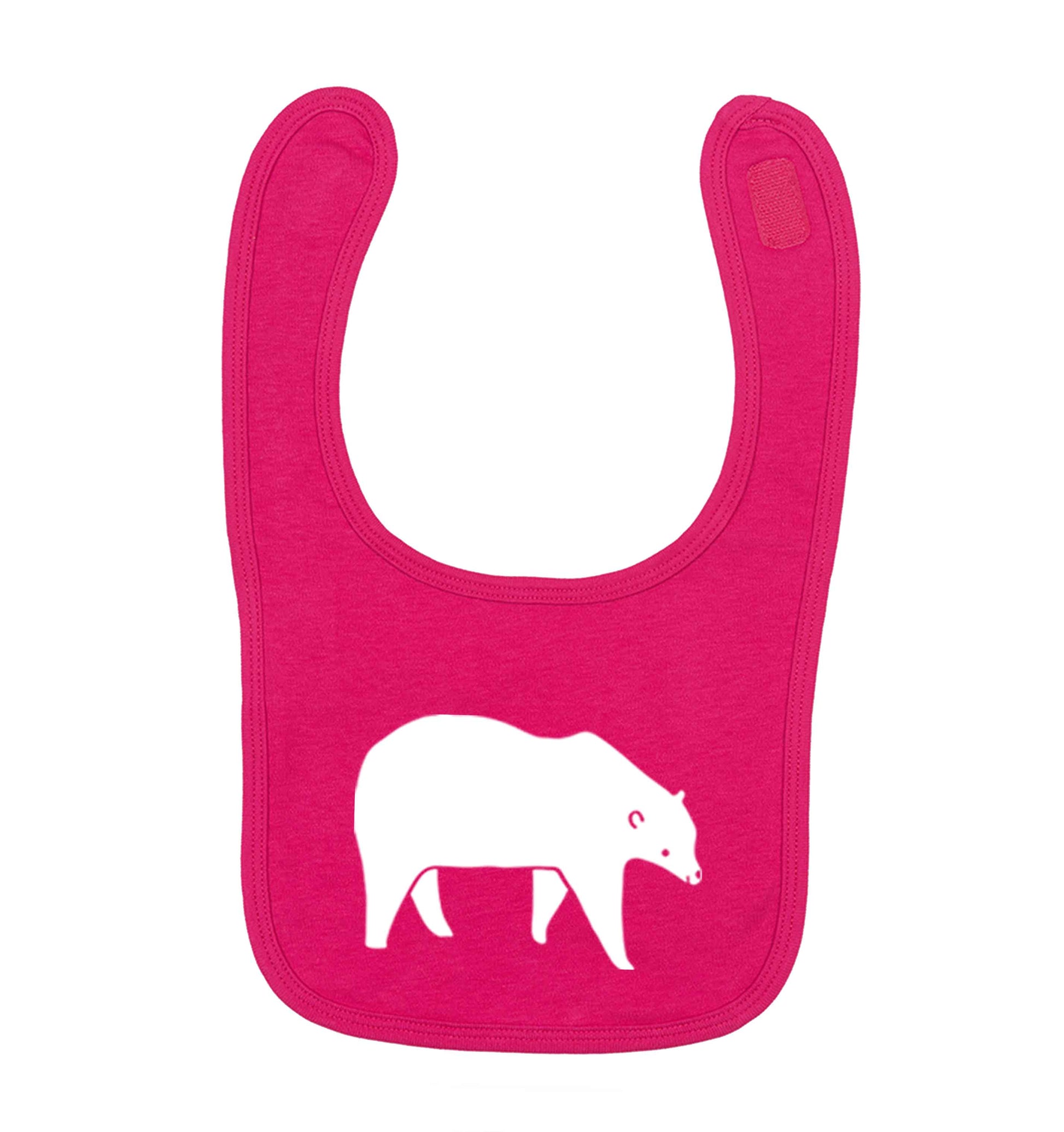 Polar Bear Kit dark pink baby bib
