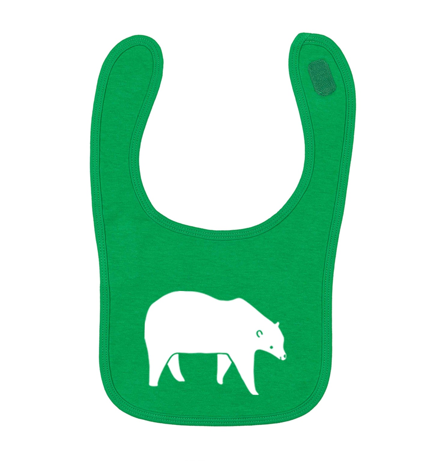 Polar Bear Kit green baby bib